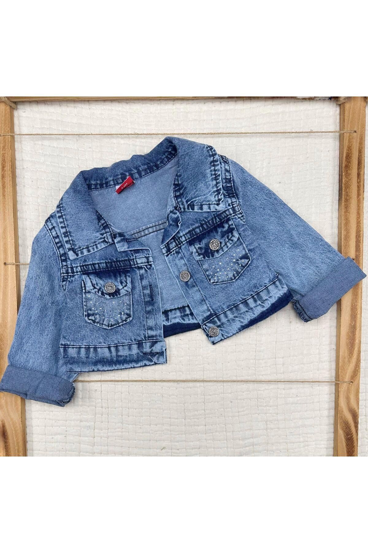 Murat Baby-Girl's Guipure Lace Summer Dress with Denim Jacket 3