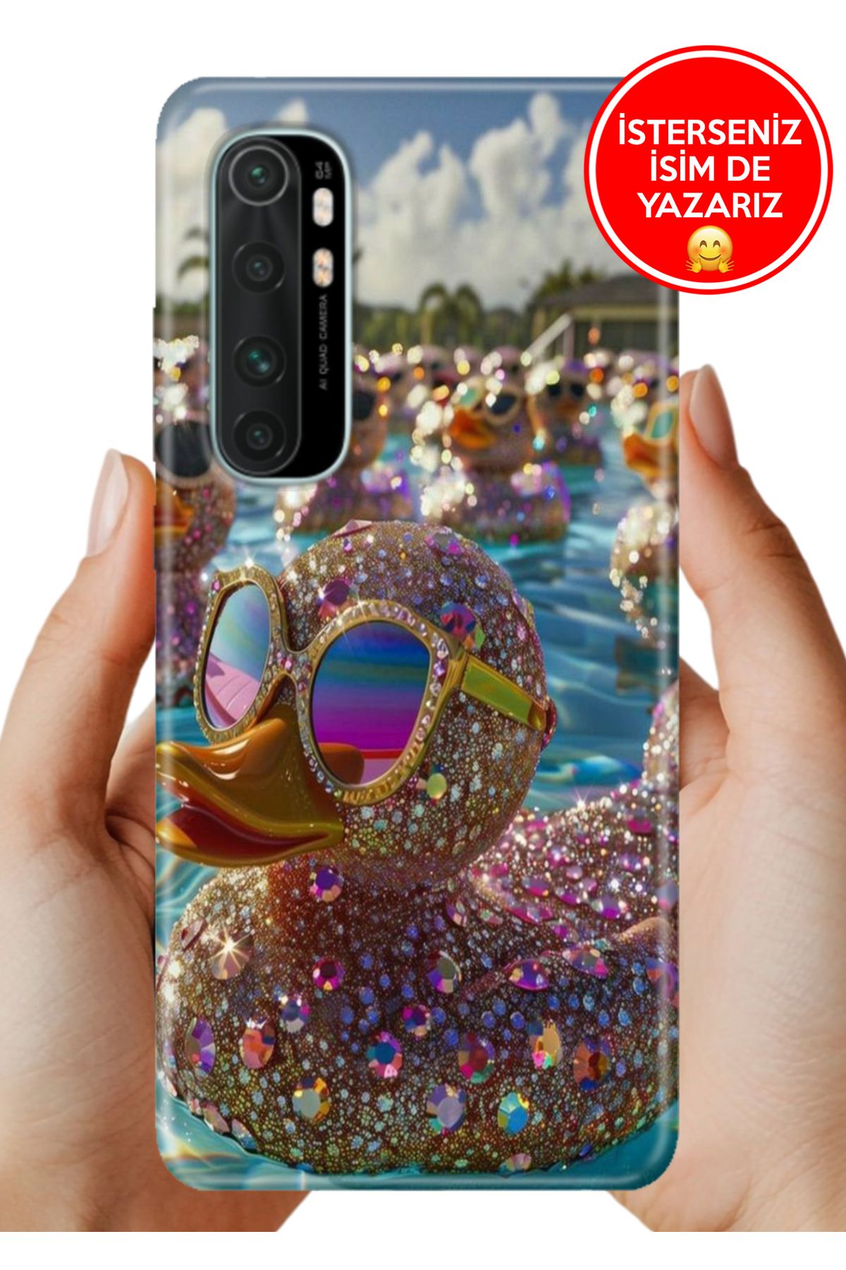 Cekuonline Xiaomi Mi Note 10 Lite Kılıf 0.35 mm Resimli Silikon Işıltılı Hayat