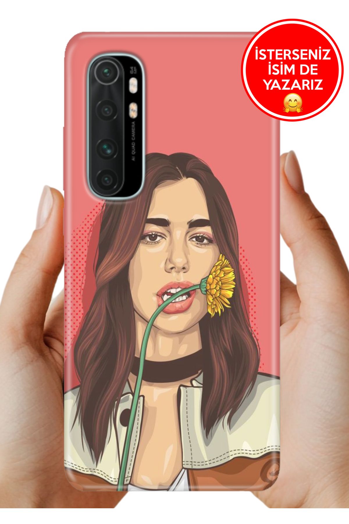 Cekuonline Xiaomi Mi Note 10 Lite Kılıf FullCover Resimli Desenli Silikon Dua