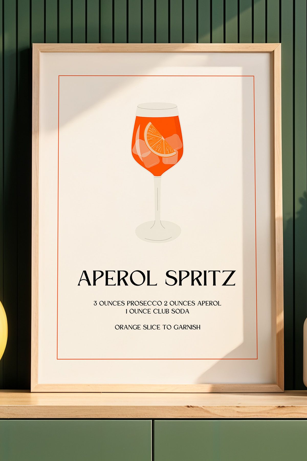 Artiera Aperol Spritz Mutfak Ahşap Çerçeveli Duvar Tablosu