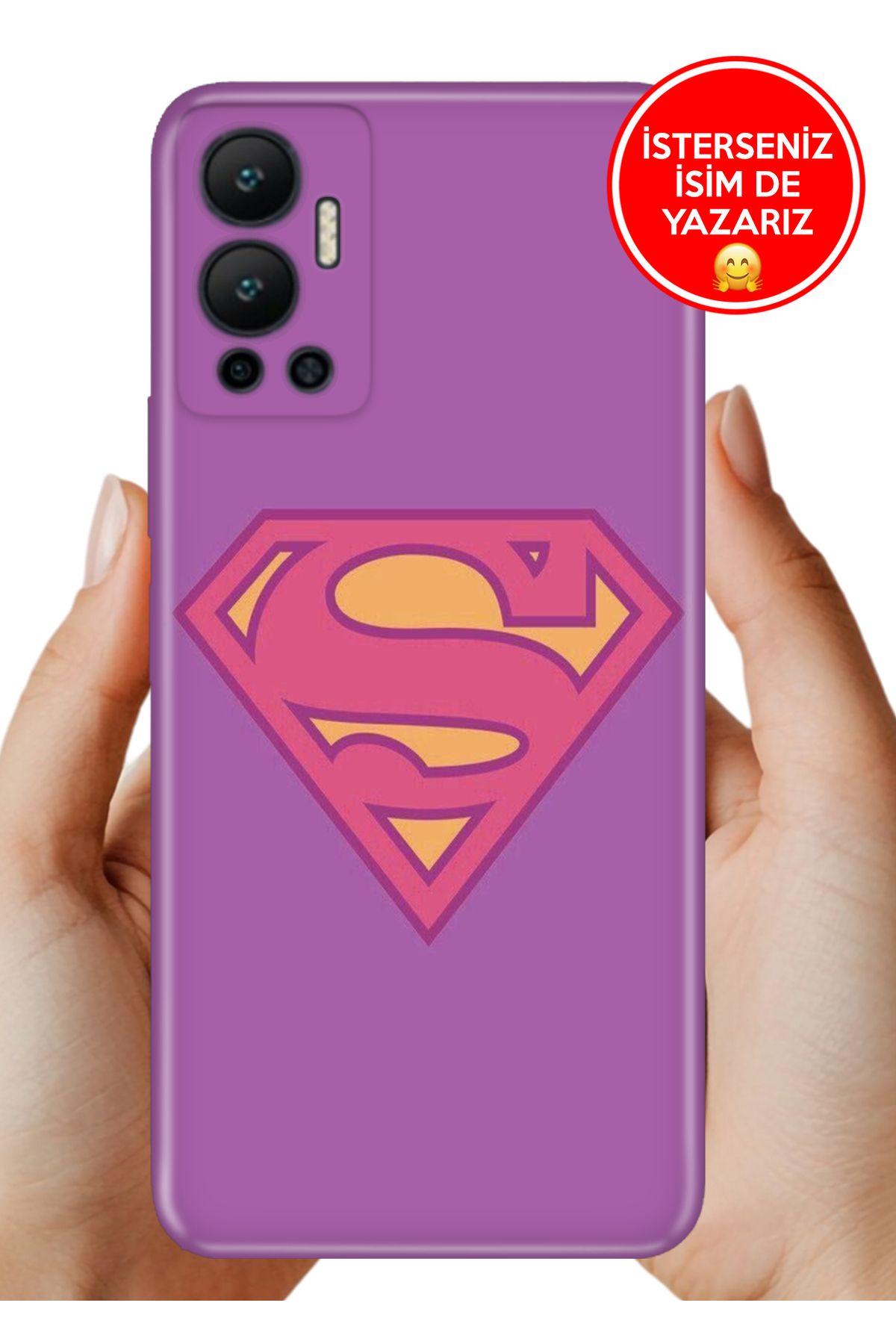 Cekuonline İnfinix Hot 12 Kılıf Tam Rubber Esnek Silikon Full Koruma Super Woman