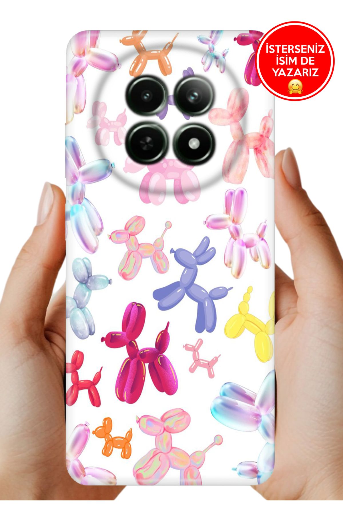 realme 12+ Plus Kılıf Cekuform Desenli Art Silikon Balloonssss