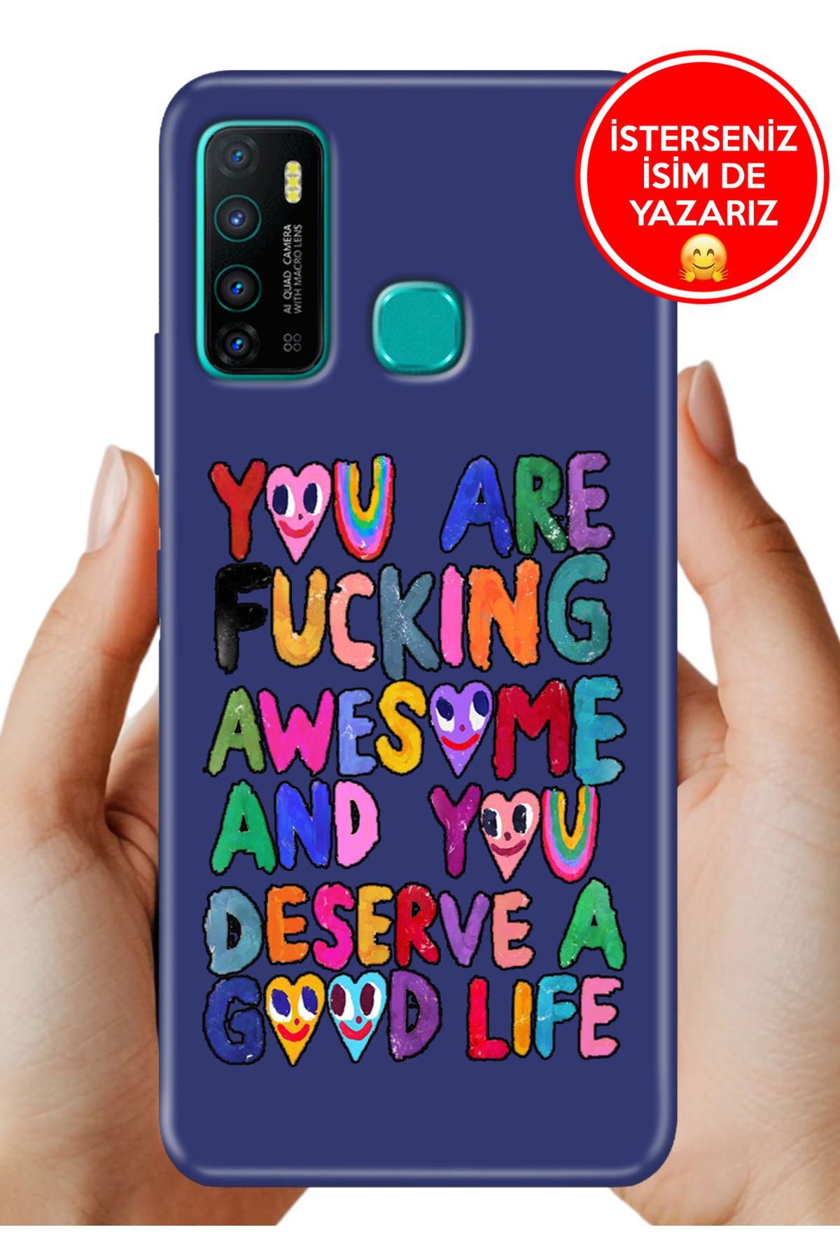 Cekuonline İnfinix Hot 9 Kılıf Hot 9 FullCover Resimli Desenli Silikon Deserve