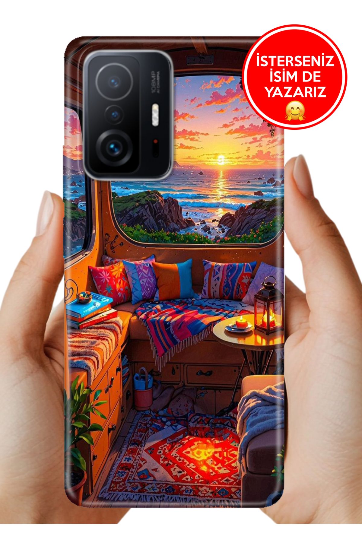 Cekuonline Xiaomi Mi 11T- 11T Pro Kılıf 0.35 mm Resimli Silikon Karavan