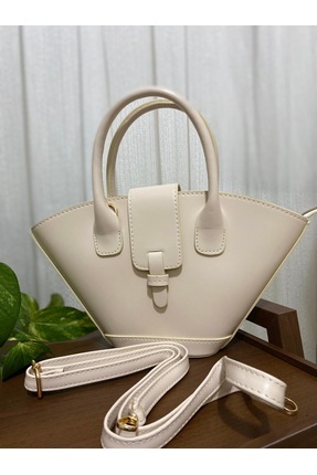 bag Sitrinbag Kova model kadın krem el ve omuz çantası