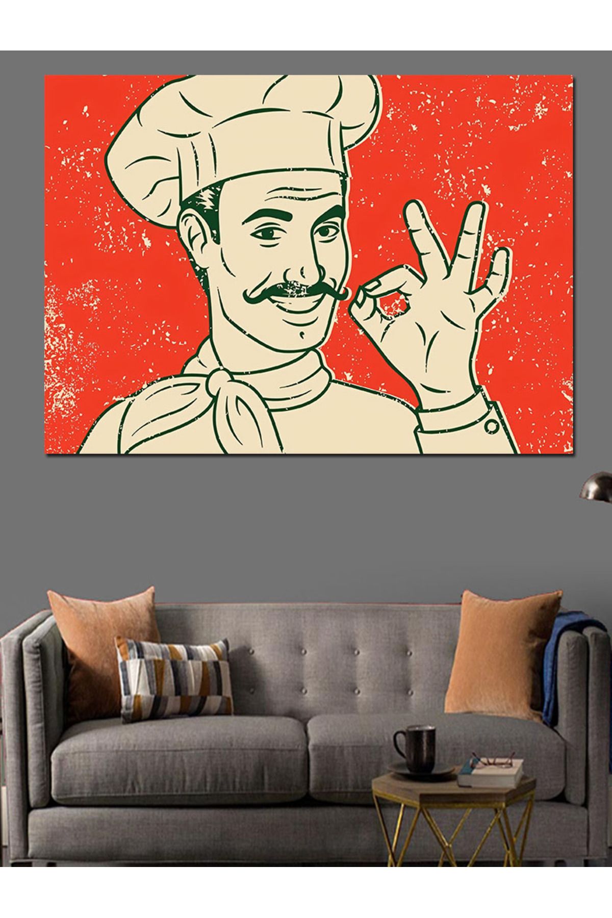 Tablomega-Chef Chef Themed Decorative Canvas - Mdf Wooden Table 2