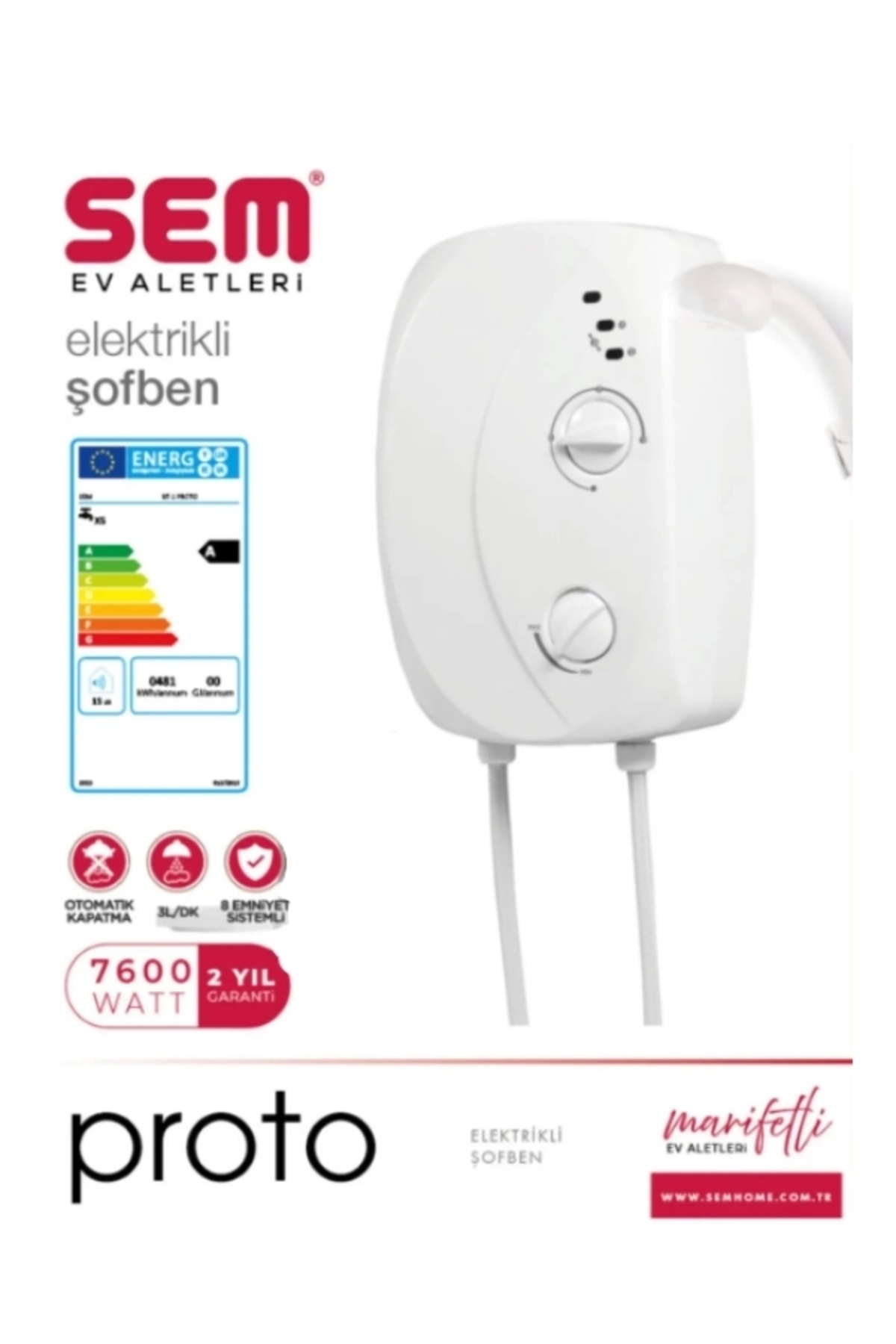 SEM Proto Ani Su Isıtıcı Şofben 7000W