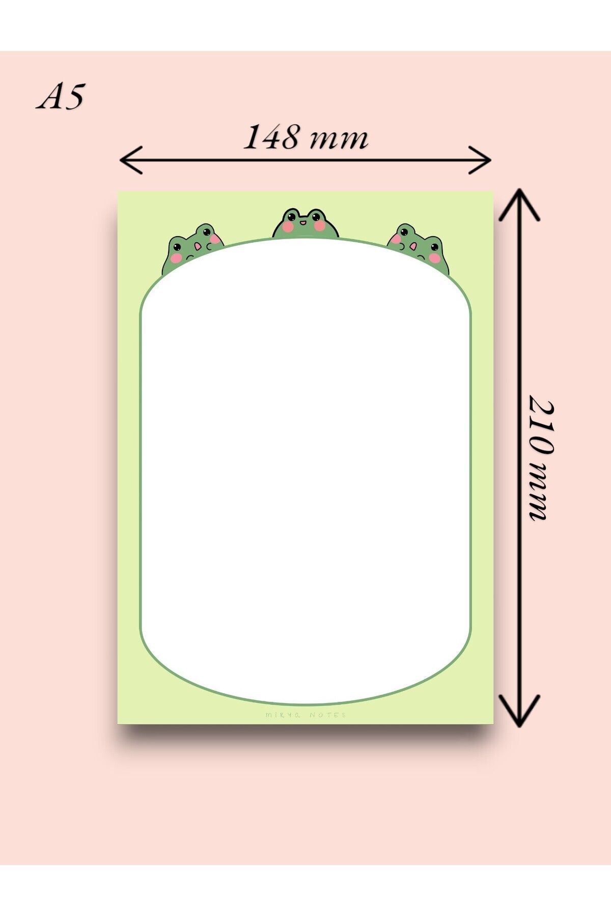 Mirya Notes-Frog PAtterned A4-A5 Notepad Set - Notepad (quAred) 4