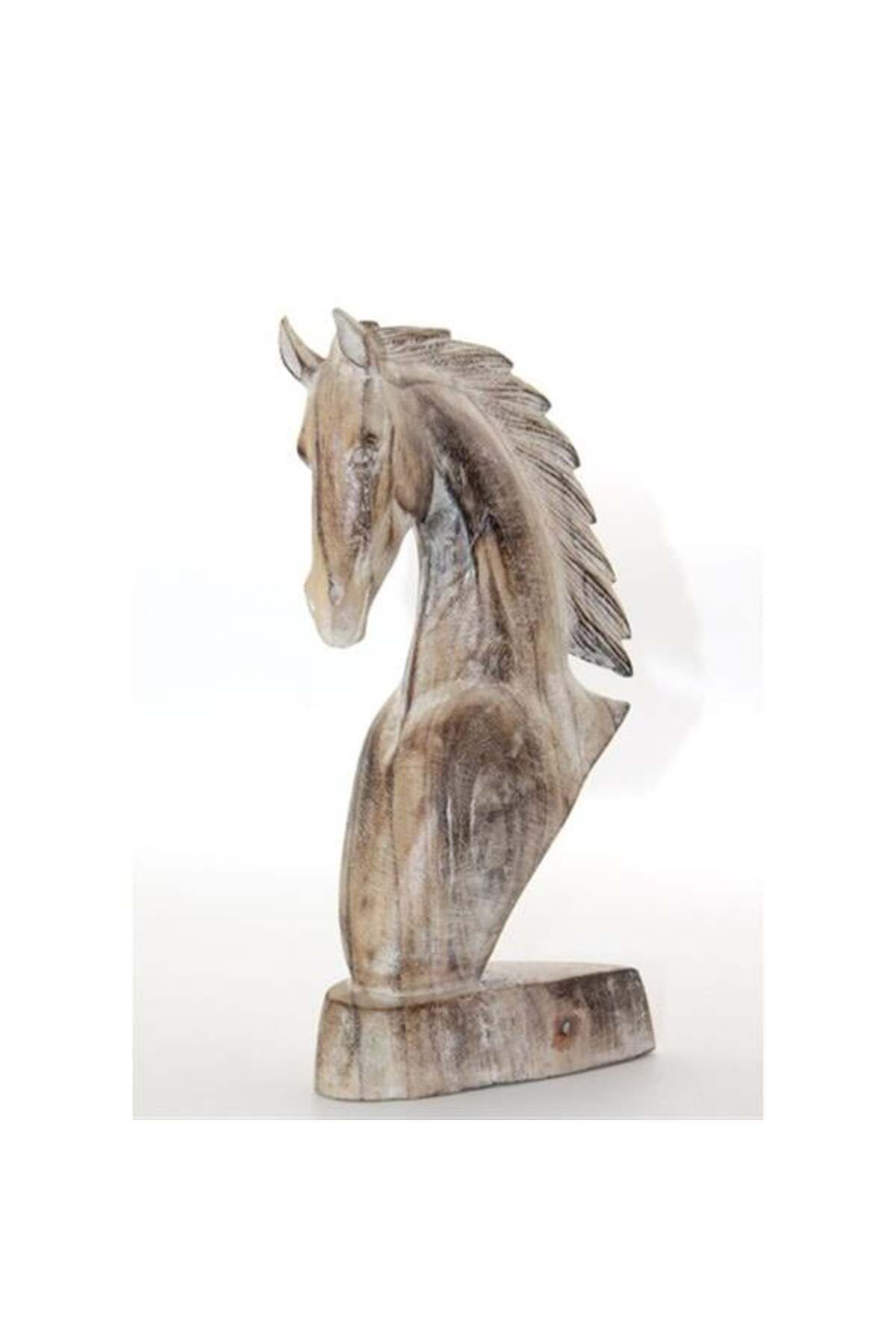 Mu Art Ahşap Ahşap At Büstü 30 Cm