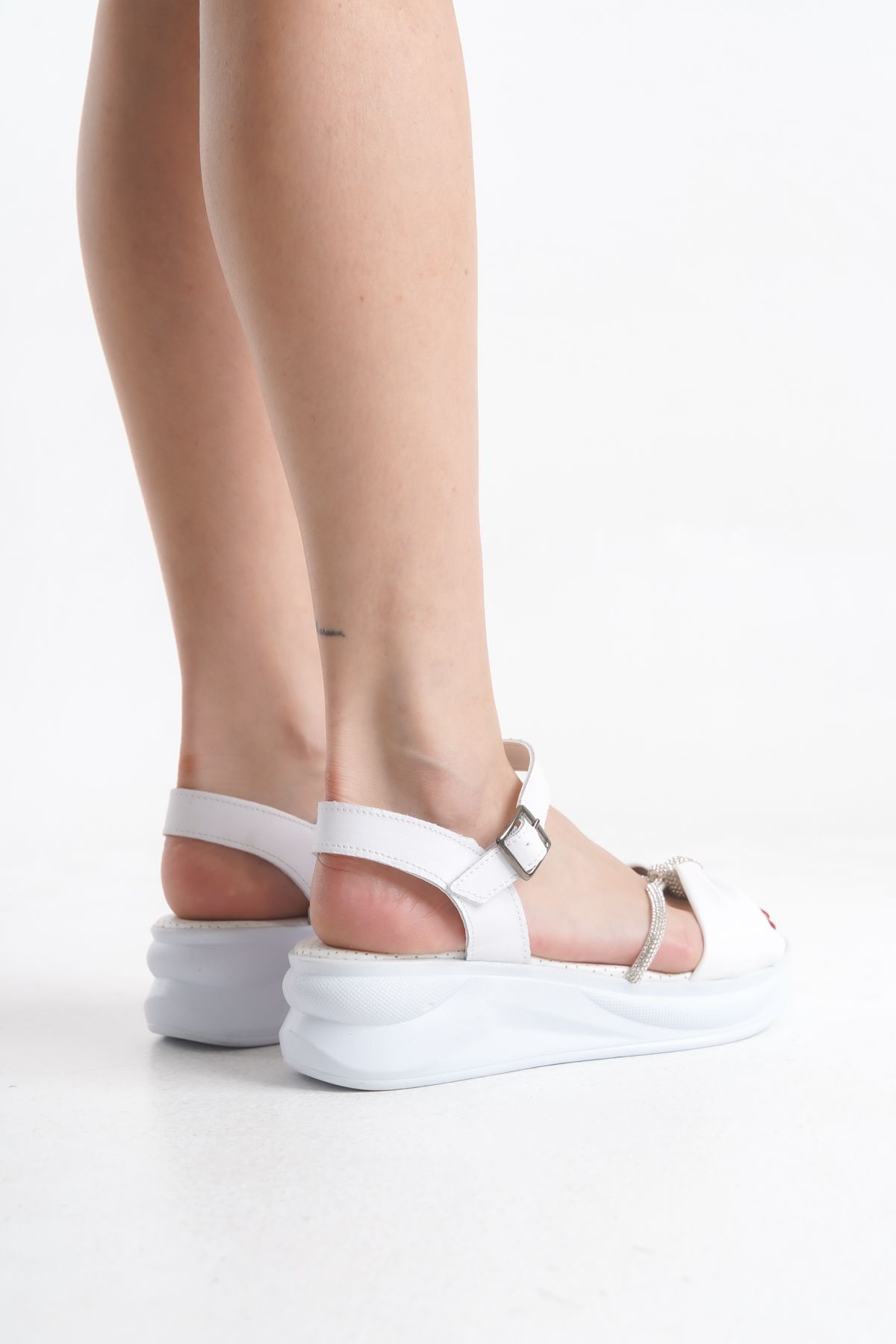 Limeo-High Skin Buckle Summer Bow Women's Wedge Sandals Shoes 2