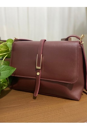 bag Orta boy kadın bordo omuz çantası