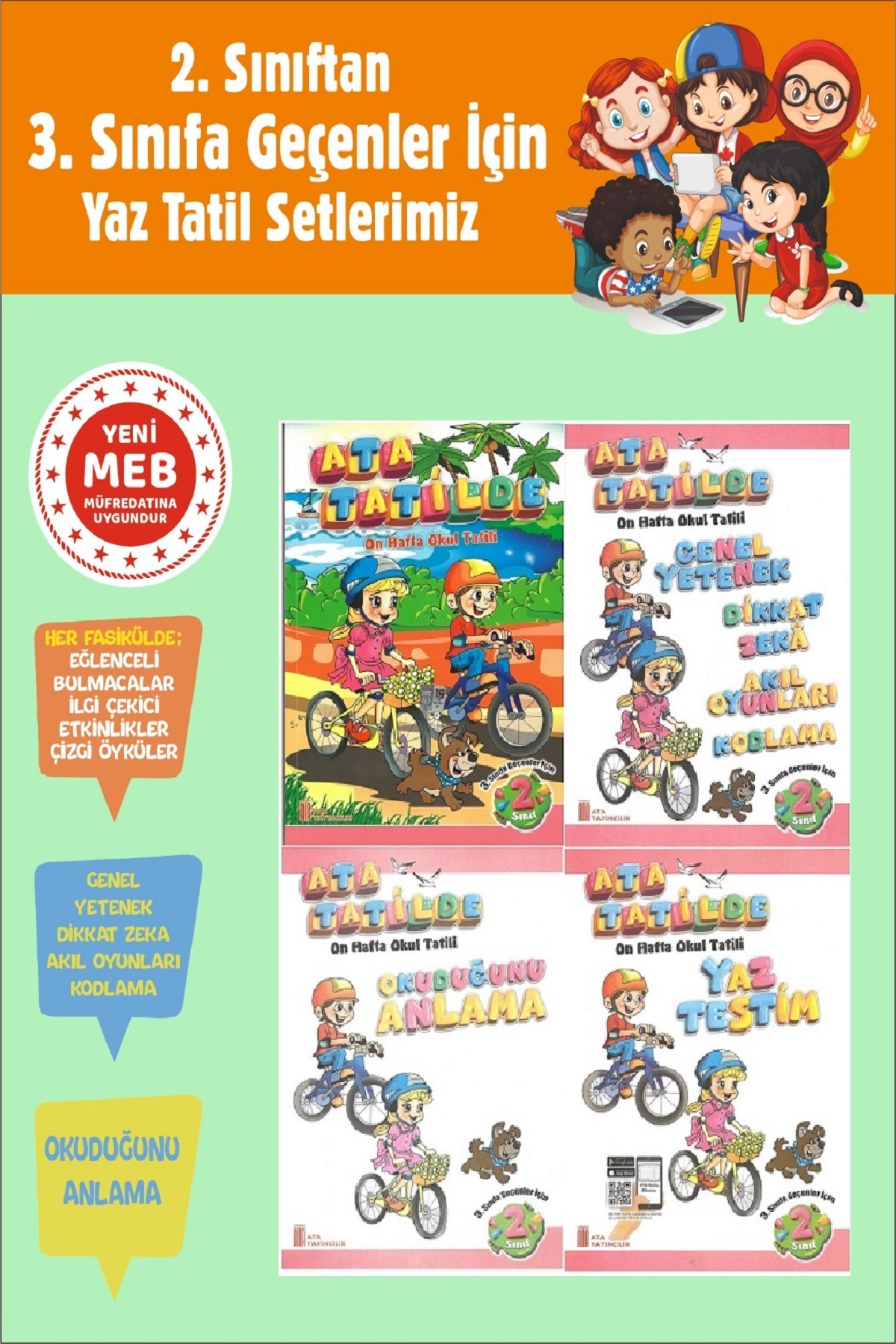 Ata Yayıncılık 2.Sınıftan 3.Sınıfa Geçenler İçin Ata Tatilde Seti (4 ...