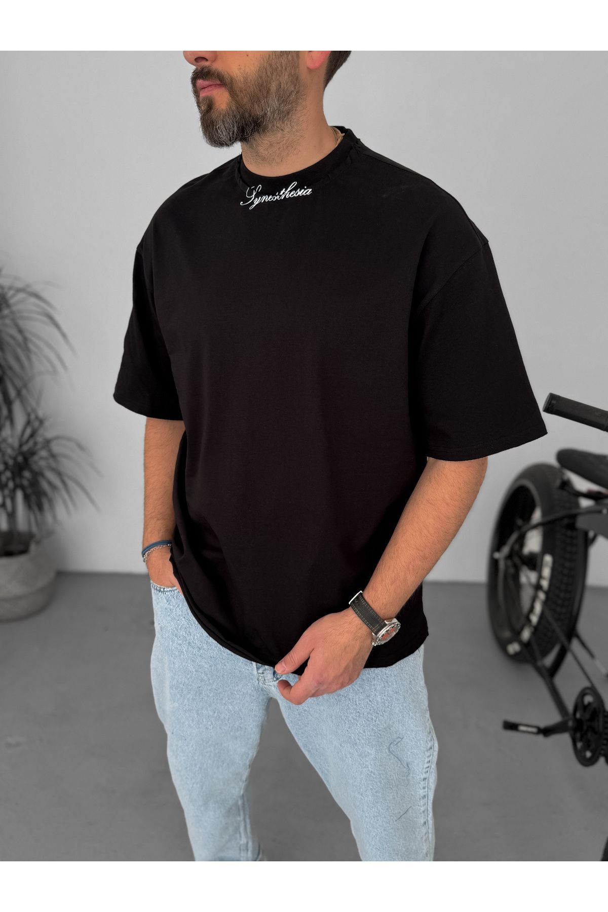 BYBASICMAN-Black Pixeleye Oversize T-Shirt Lb-2015 4