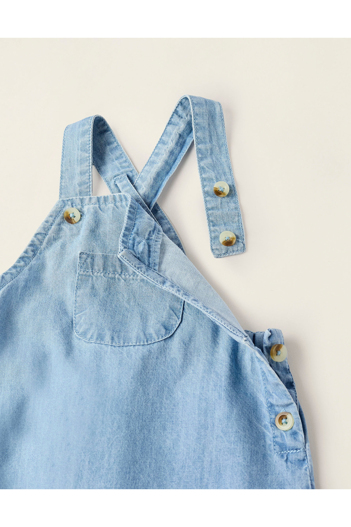 Ziddy-Bodysuit + Short Dungarees for Newborns, Blue/White 4