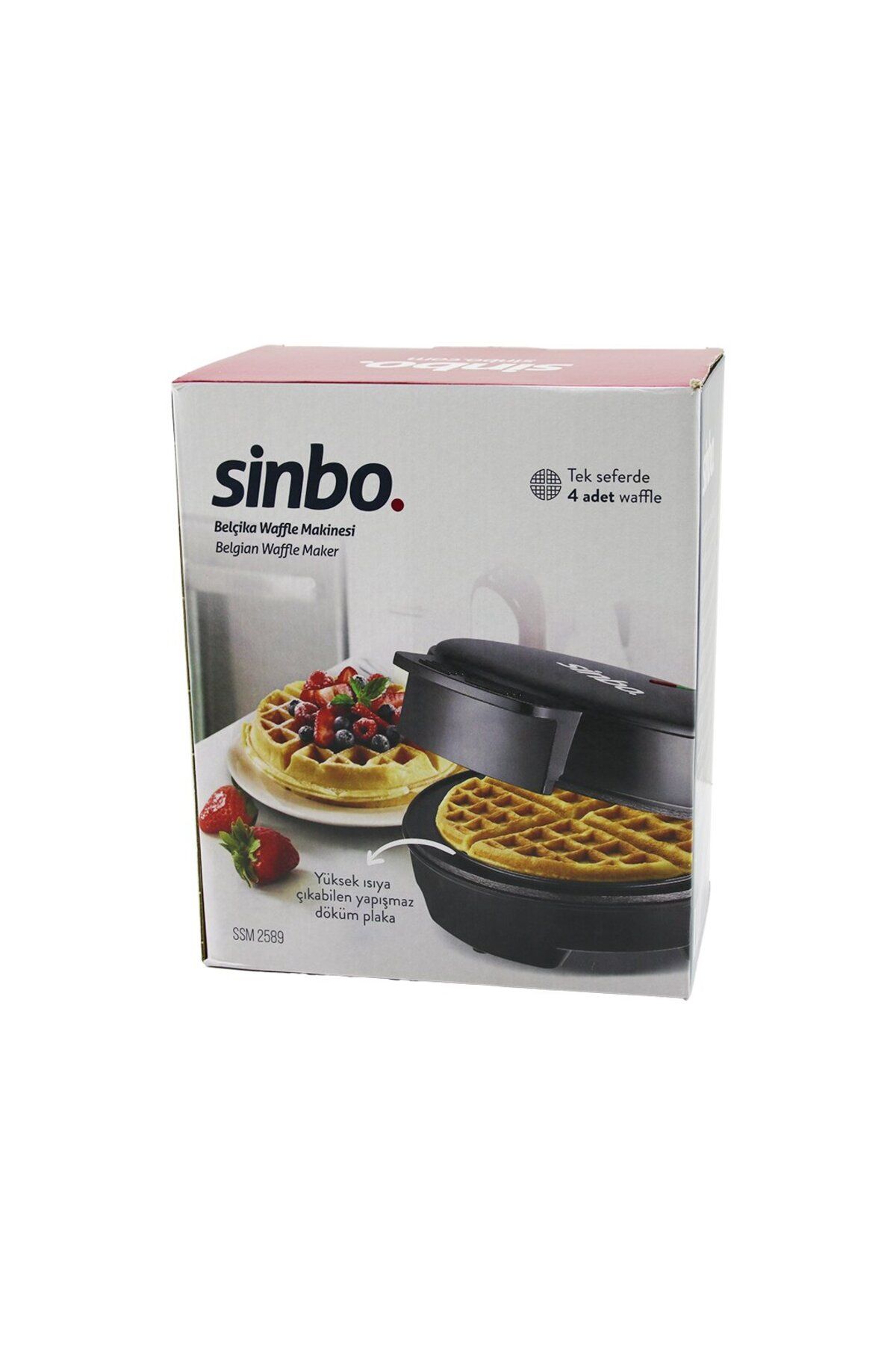 E BULURUM DÖKÜM BELÇİKA WAFFLE MAKİNESİ ELEKTRİKLİ 4 WAFFLE YAPIŞMAZ YÜZEY 1000W SSM-2589 (5067)