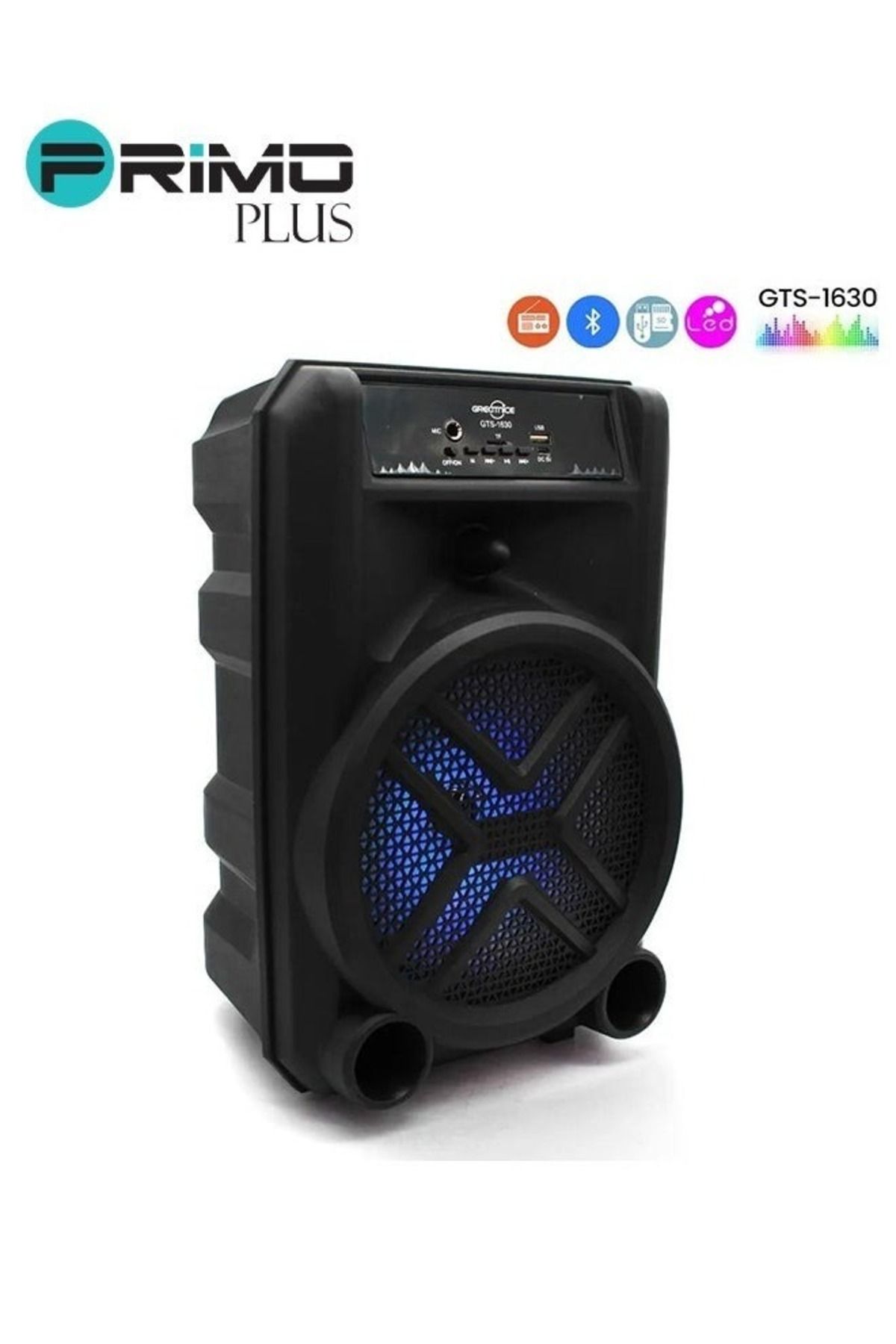 Primo Plus-مكبر صوت لاسلكي بتقنية البلوتوث، صوت ستيريو، راديو FM، ذاكرة TF، مدخل USB، مدخل ميكروفون قابل لإعادة الشحن 4