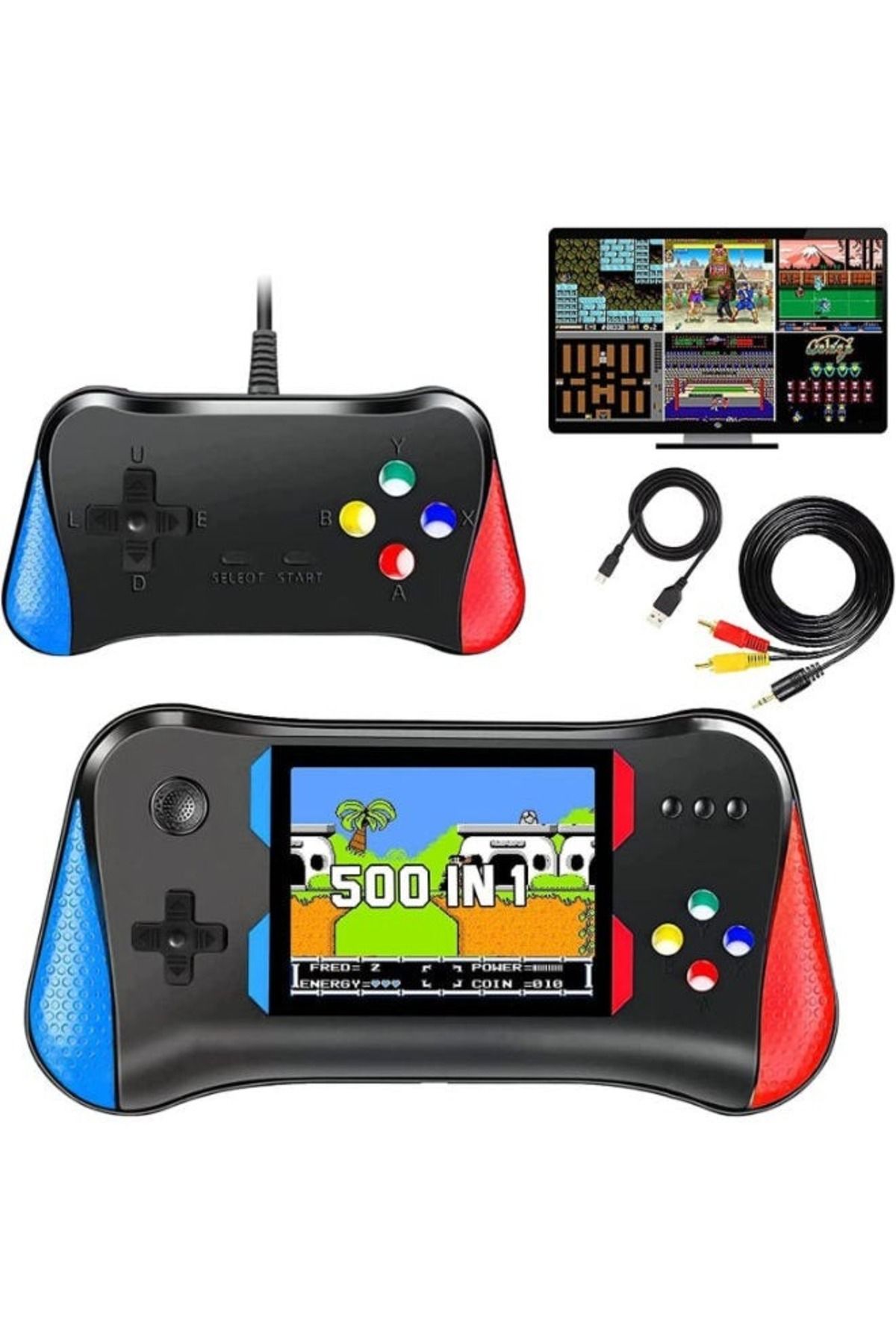 SUP-Video Game Console X7M Handheld Game Player HD/AV Output Built-in 500 Games 1