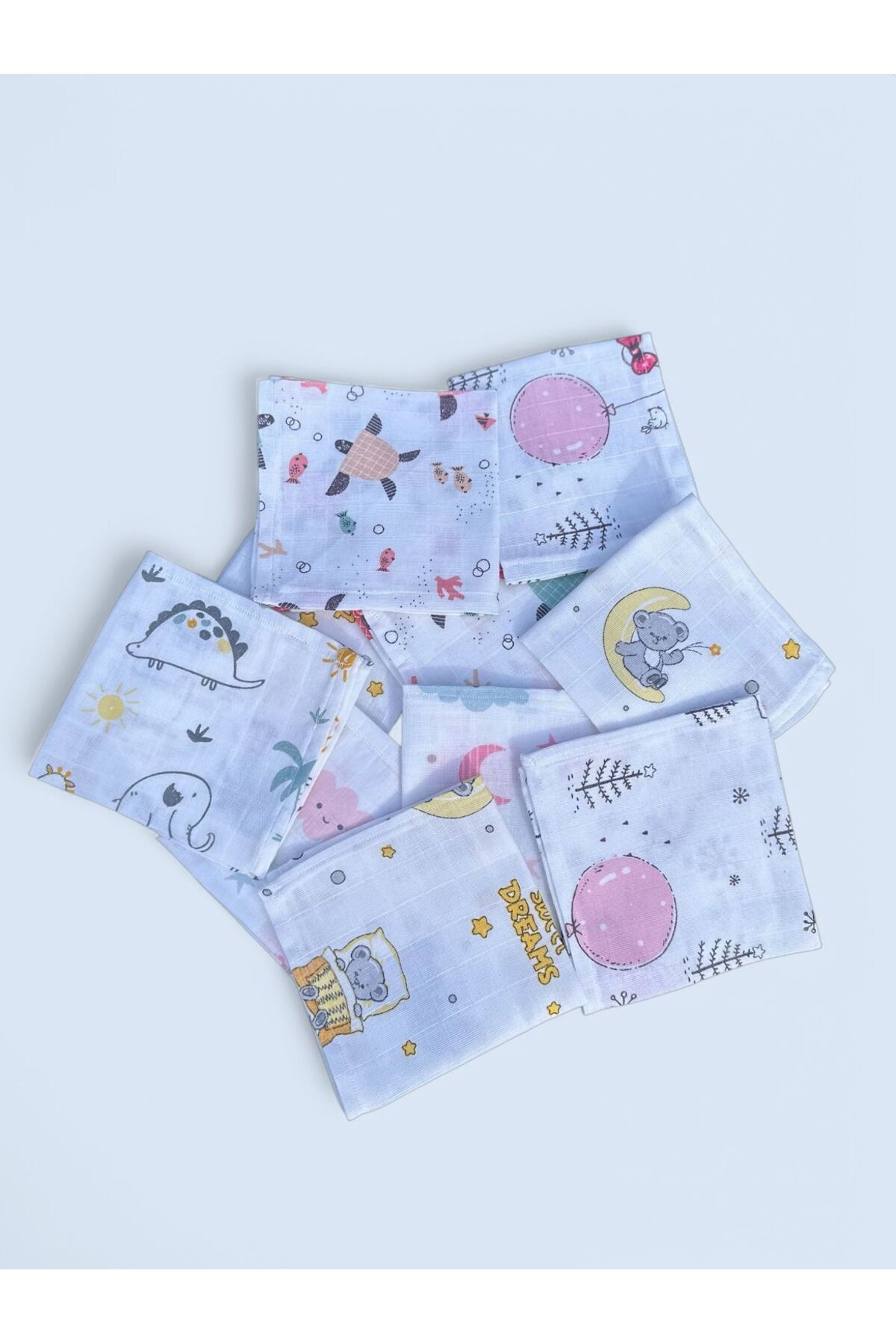 Home % 100 Organik Bebek Müslin Mendil 10  Adet 25x25 cm