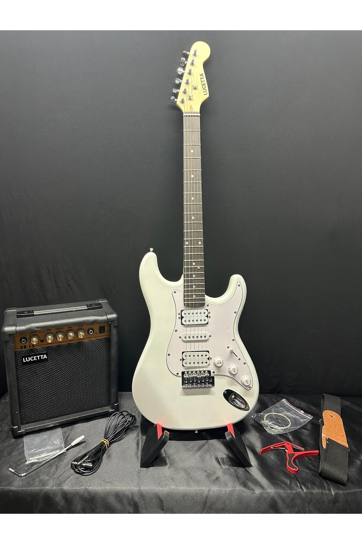 müzikhane Elektro Gitar Seti(Gitar-Amfi-Askı-Kapo-Tuner-Kılıf-Kablo-Pena-Yedek Takım Tel)