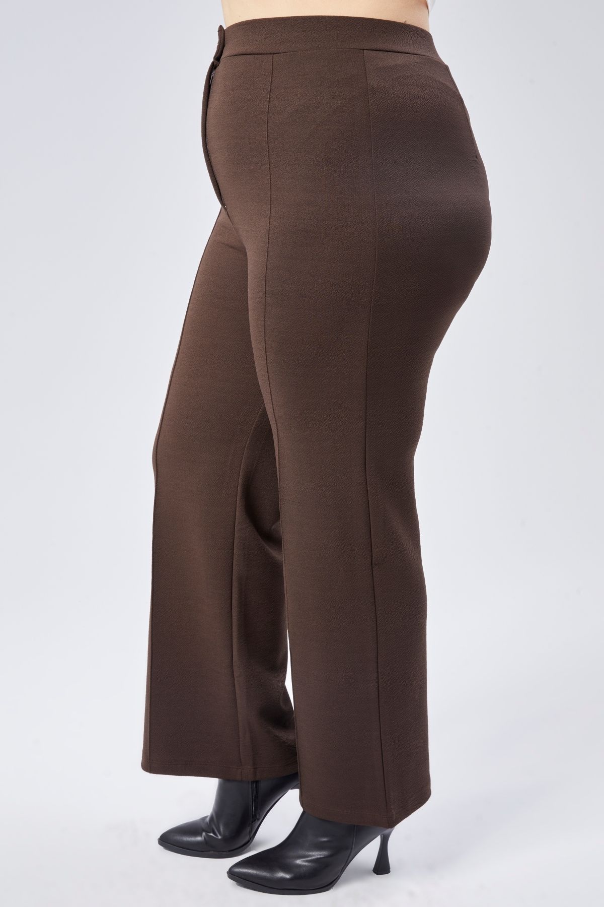 Symirna-High Waist Loose Wide Leg Zipper Plus Size Women's Pants with Grass 3