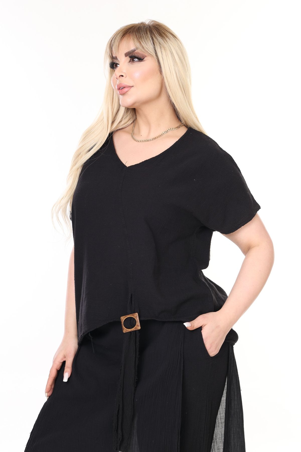 MJORA-Italian Linen Blouse & Pants Plus Size Set 6