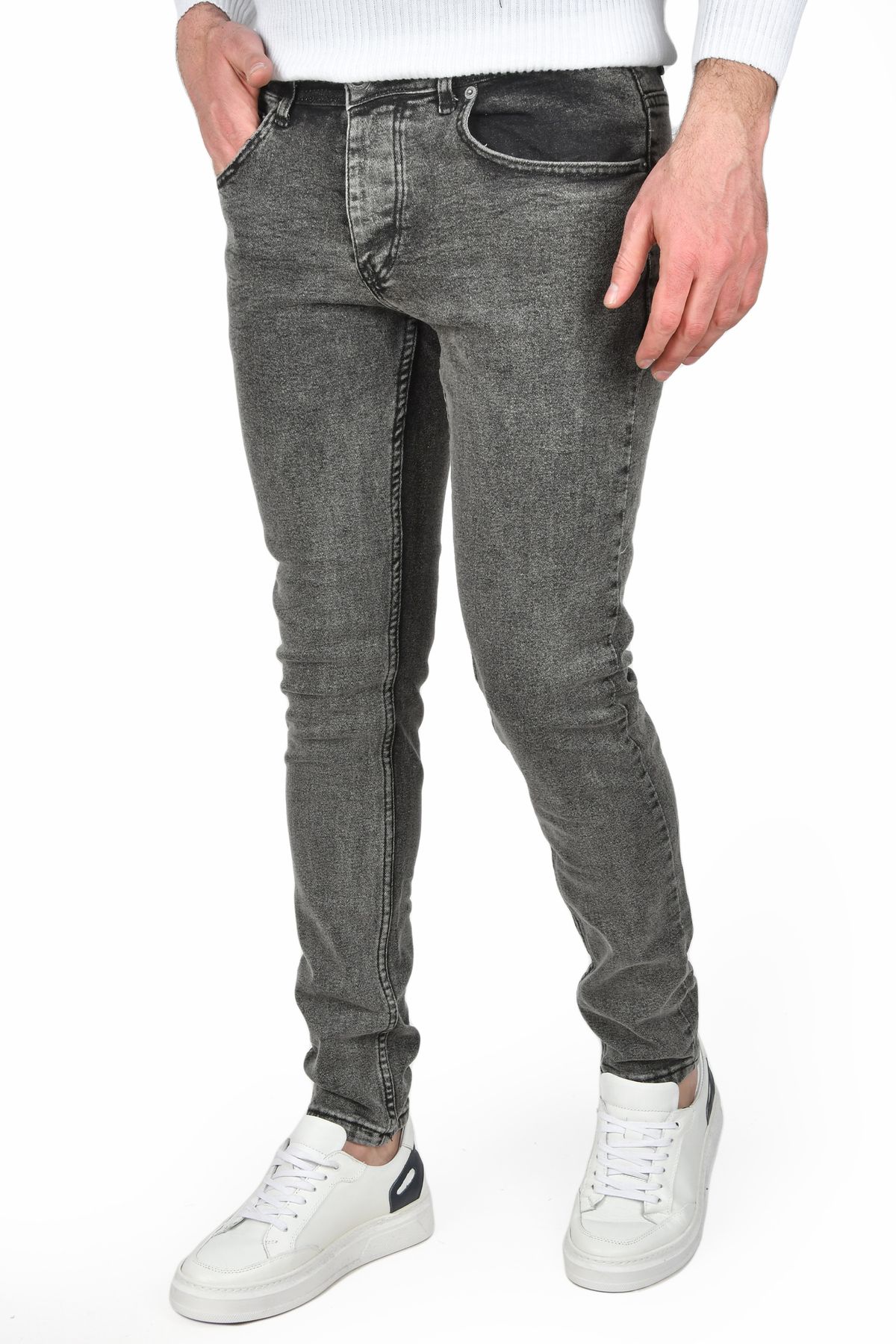 شلوار جین لایکرای مردانه آنتراسیت فصل جدید Stonewashed Slim Fit Cut Jean 2505131 DeepSea