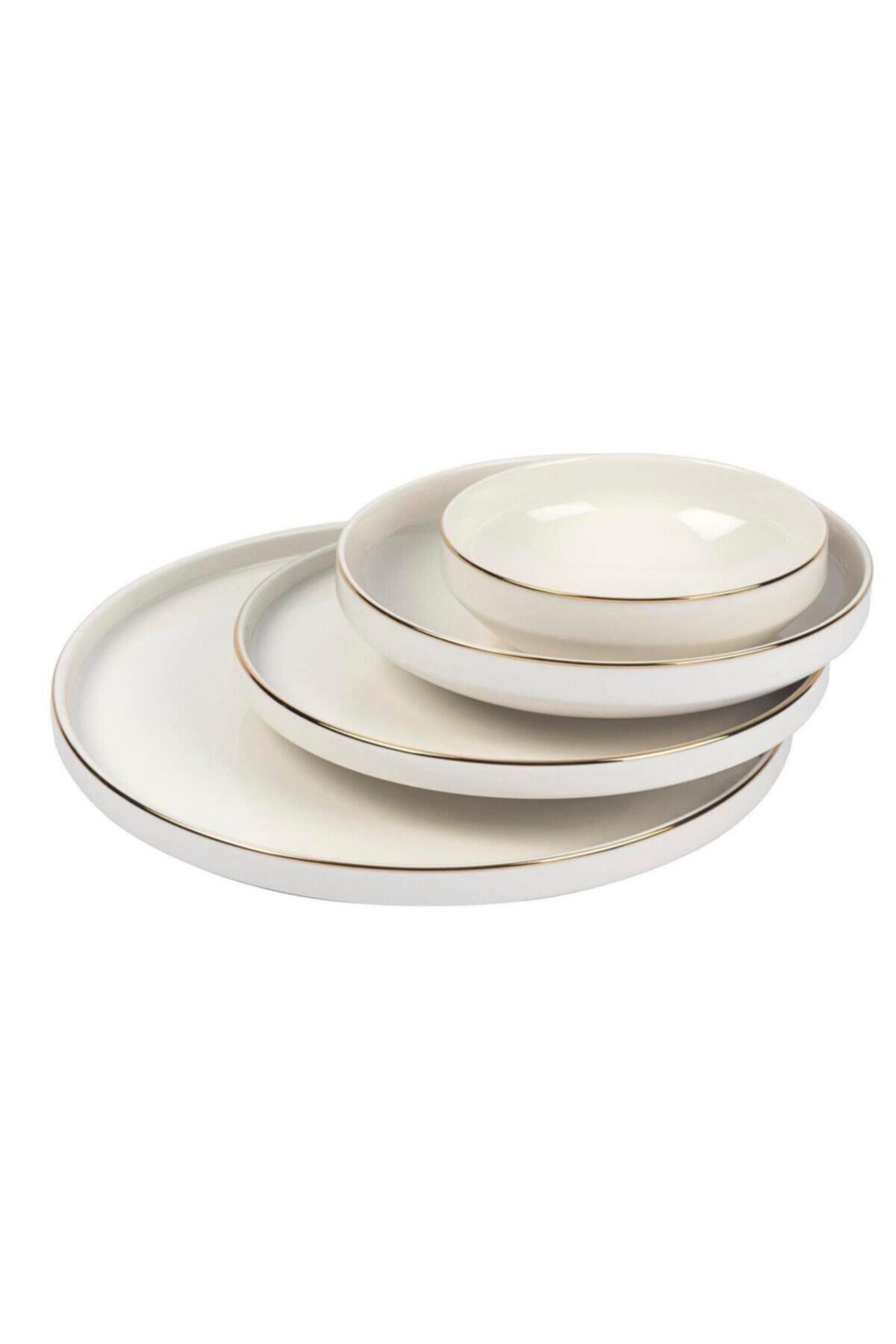 Ezem P153.898931 Gold Modern 24 Parça Yemek Takımı