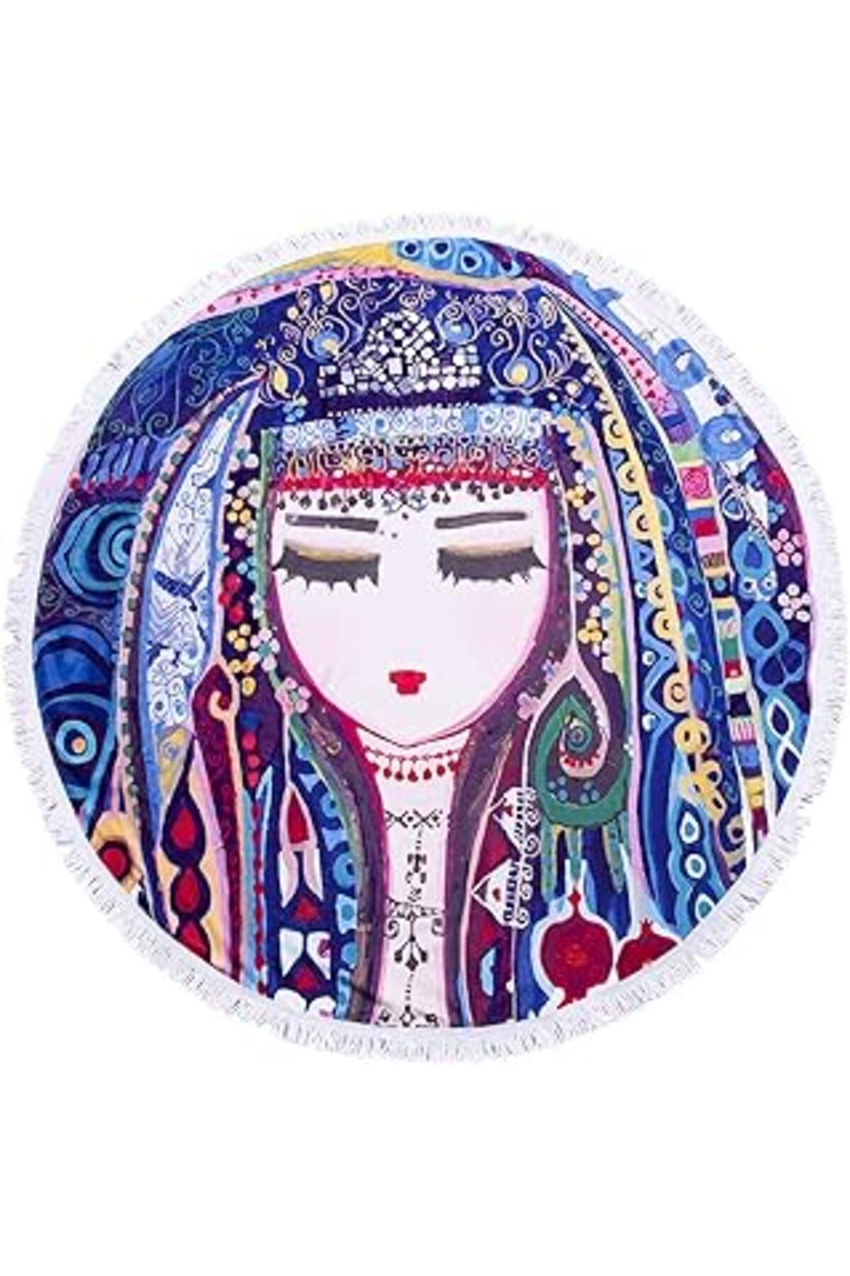 Mu Art Biggdesign Mavi Su Yuvarlak Plaj Havlusu