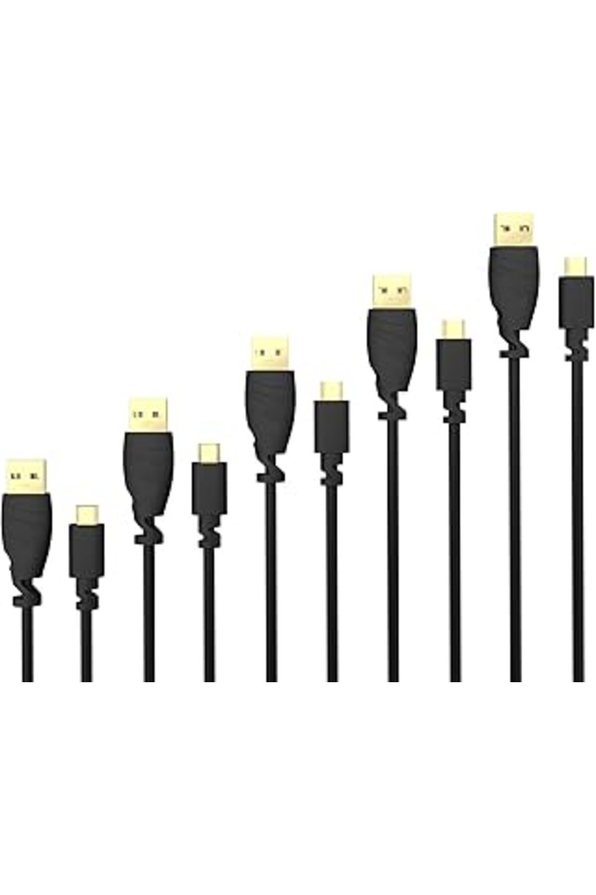 Pazarcan Kabeldirekt – Mikro Usb Kablosu – 5X 0,5 M (Usb 2.0, Şarj Kablosu, Veri Kablosu, Siyah)