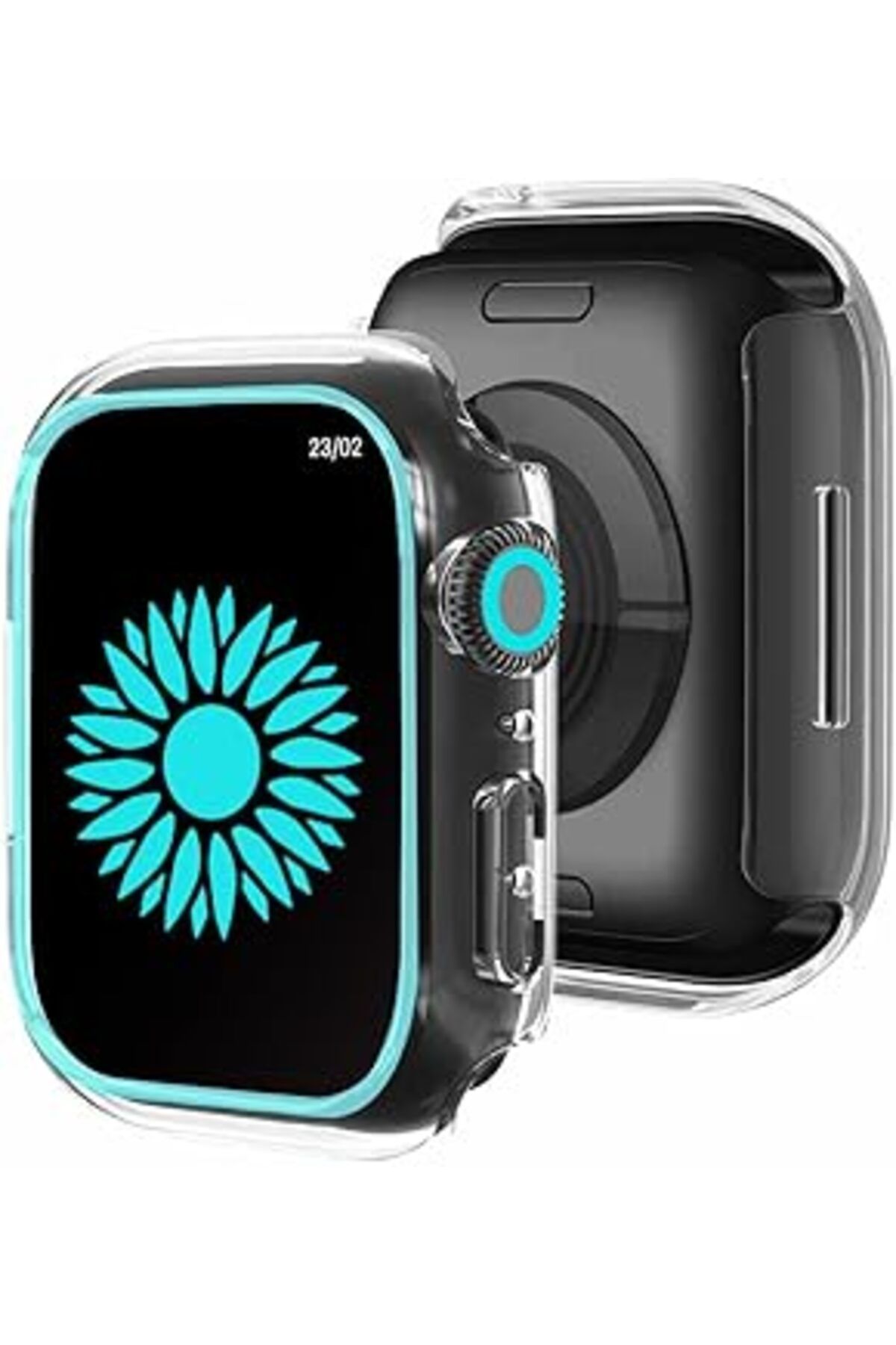 Mu Art Newpole Watch 3 2 1 42Mm Kasa Kılıf Neon Sert Şeffaf Tam Kaplayan Watch Kılıf Koruyucu Kılıf Parla