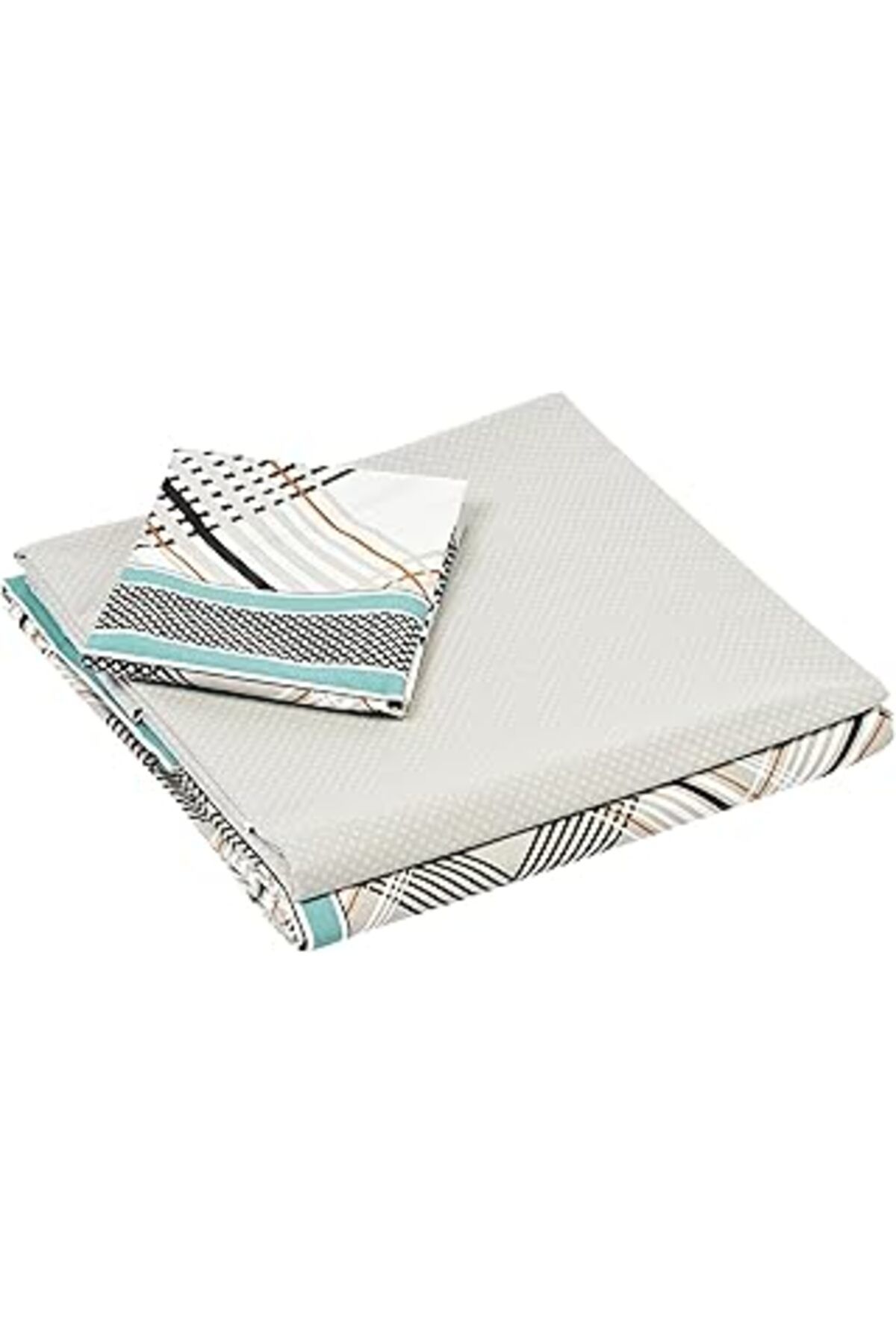 Pazarcan Taç Floyd Ranforce Geometrik Desenli%100 Pamuk Nevresim Takımı, Gri, Tek Kişilik (Nevresim: 160X220