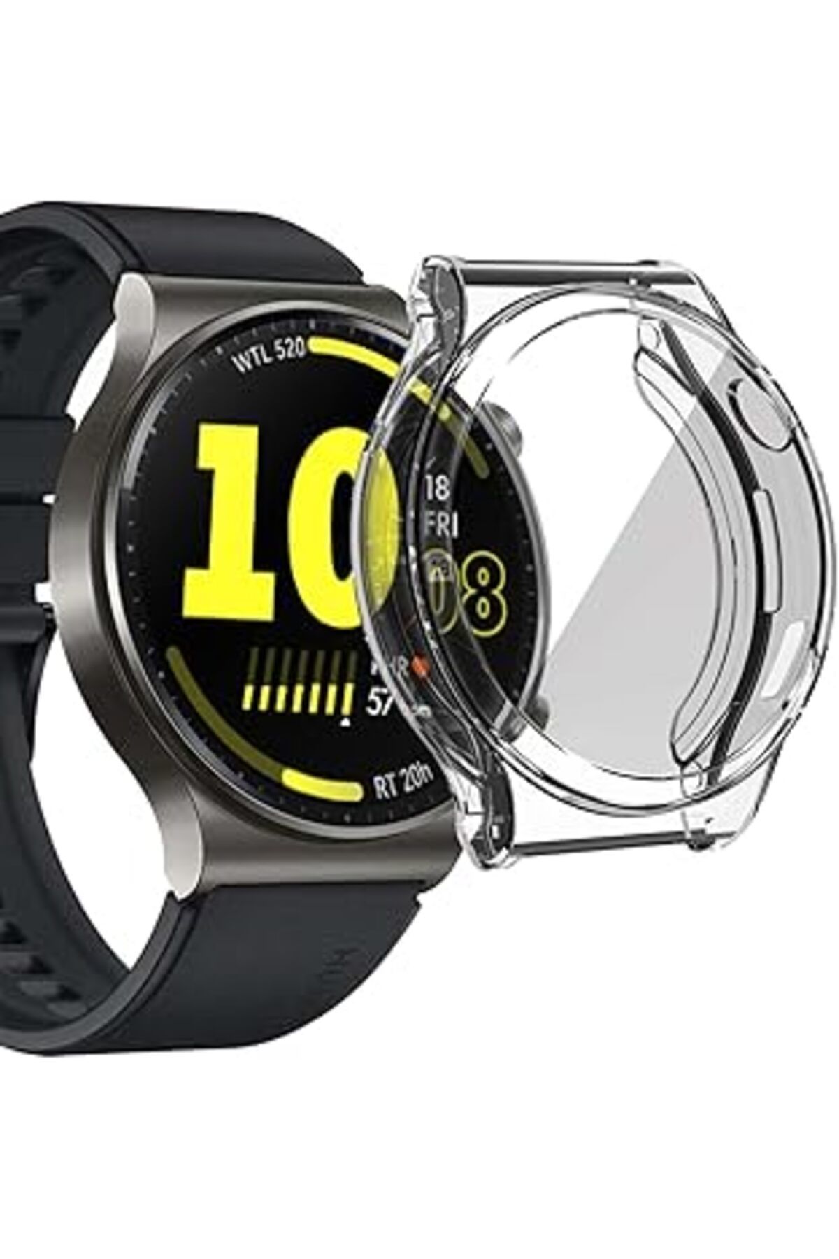 robotrend Microsonic Huawei Watch Gt 3 Se Için Kılıf 360 Full Round Soft Silicone Şeffaf [Watch Gt 3 Se Ile U