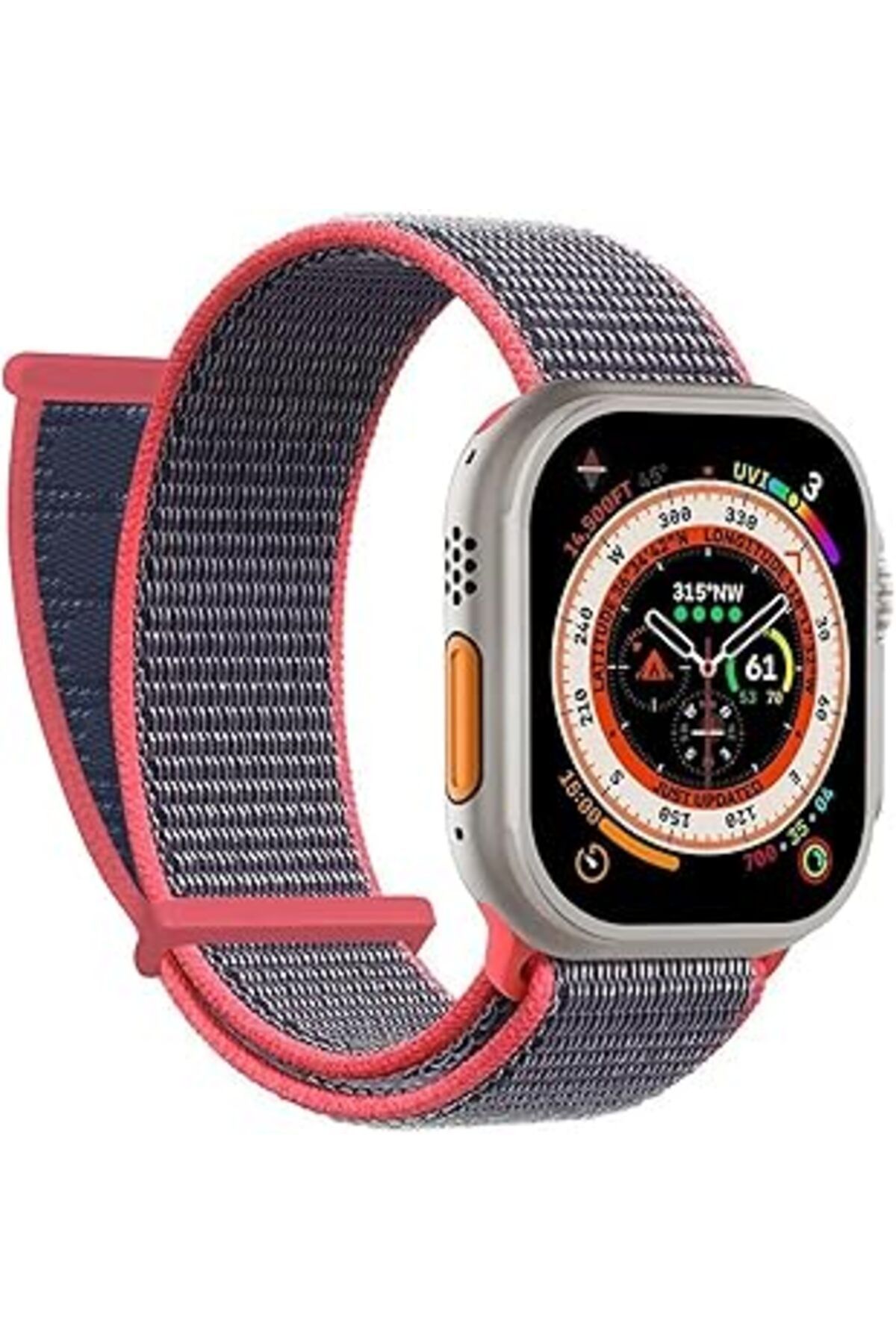Pazarcan Microsonic Apple Watch Series 5 40Mm Için Kordon Hasırlı Woven Koyu Pembe