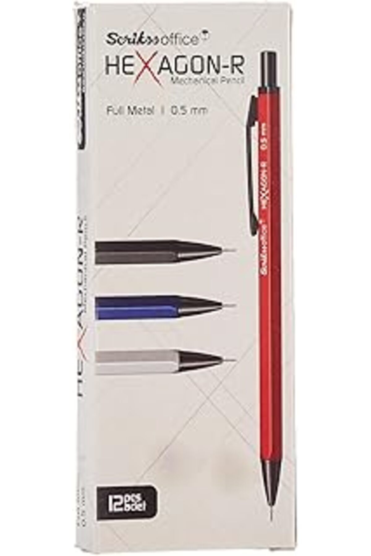Mu Art Ahşap Scrikss Office Hexagonr Mekanik Kurşun Kalem 12'Li Ambalaj Lacivert 0.5 Mm