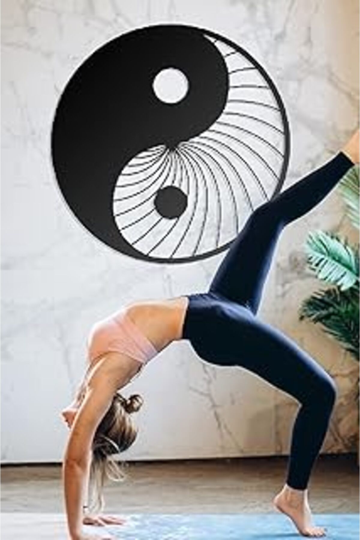 Mu Art Demir Torna Mühendislik Rimedametal Ying - Yang ( Iyi Ve Kötü ) Yoga Tablo Metal Duvar Dekorasyo
