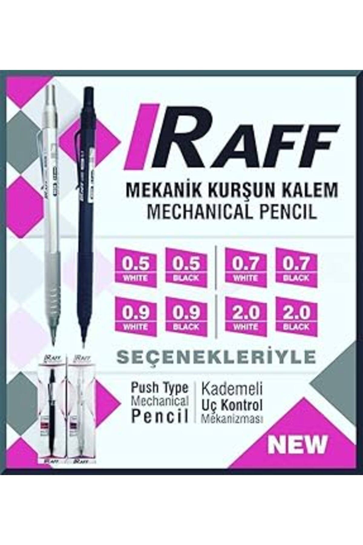 Mu Art Raff 52065 Versatil Kalem Metal 0.7 Mm Beyaz