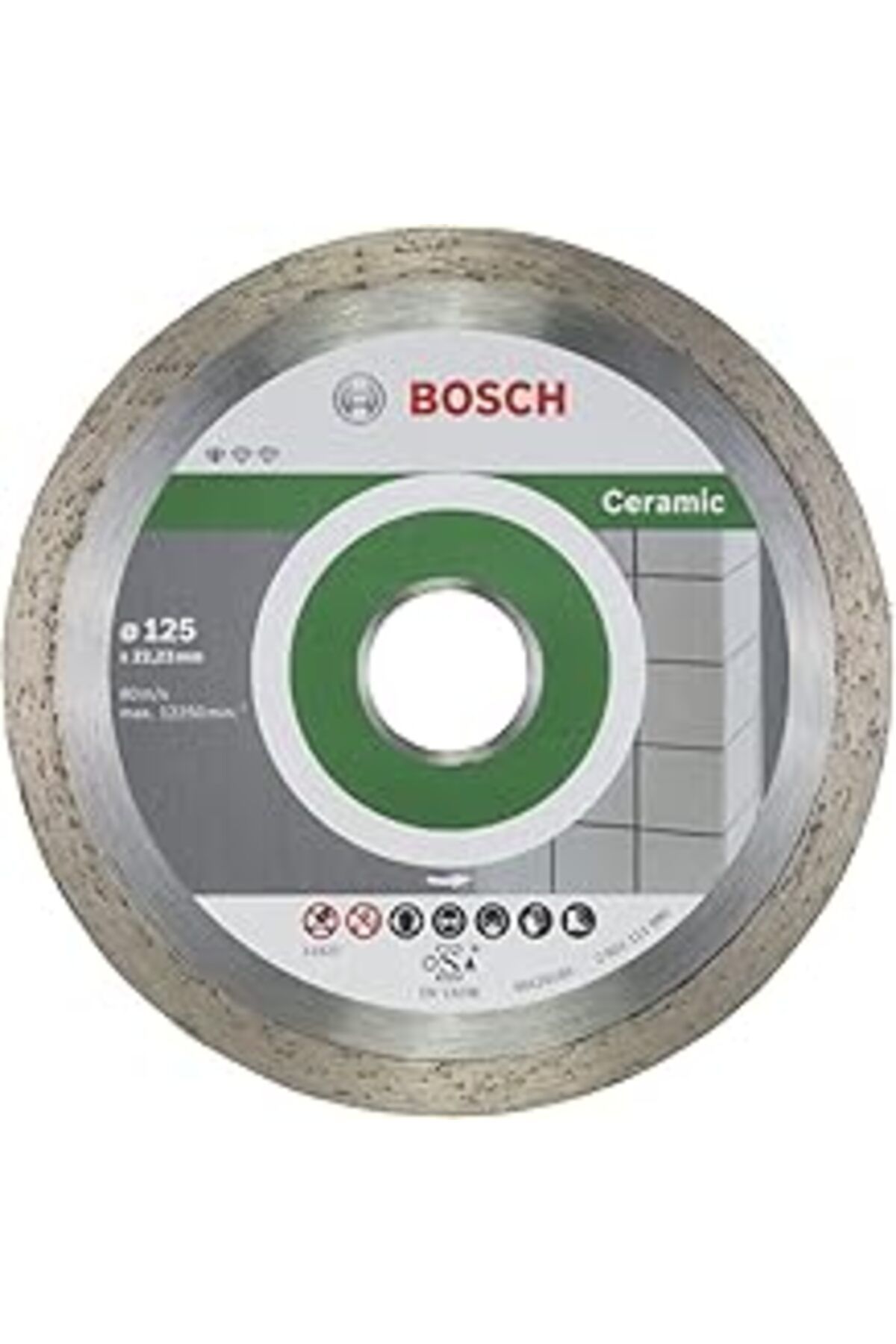 Mu Art Bosch Accessories Seramik, 125 X 22,23 X 1,6 X 7 Mm, 10-er Paket Için Elmas Kesim Diski Standartı,