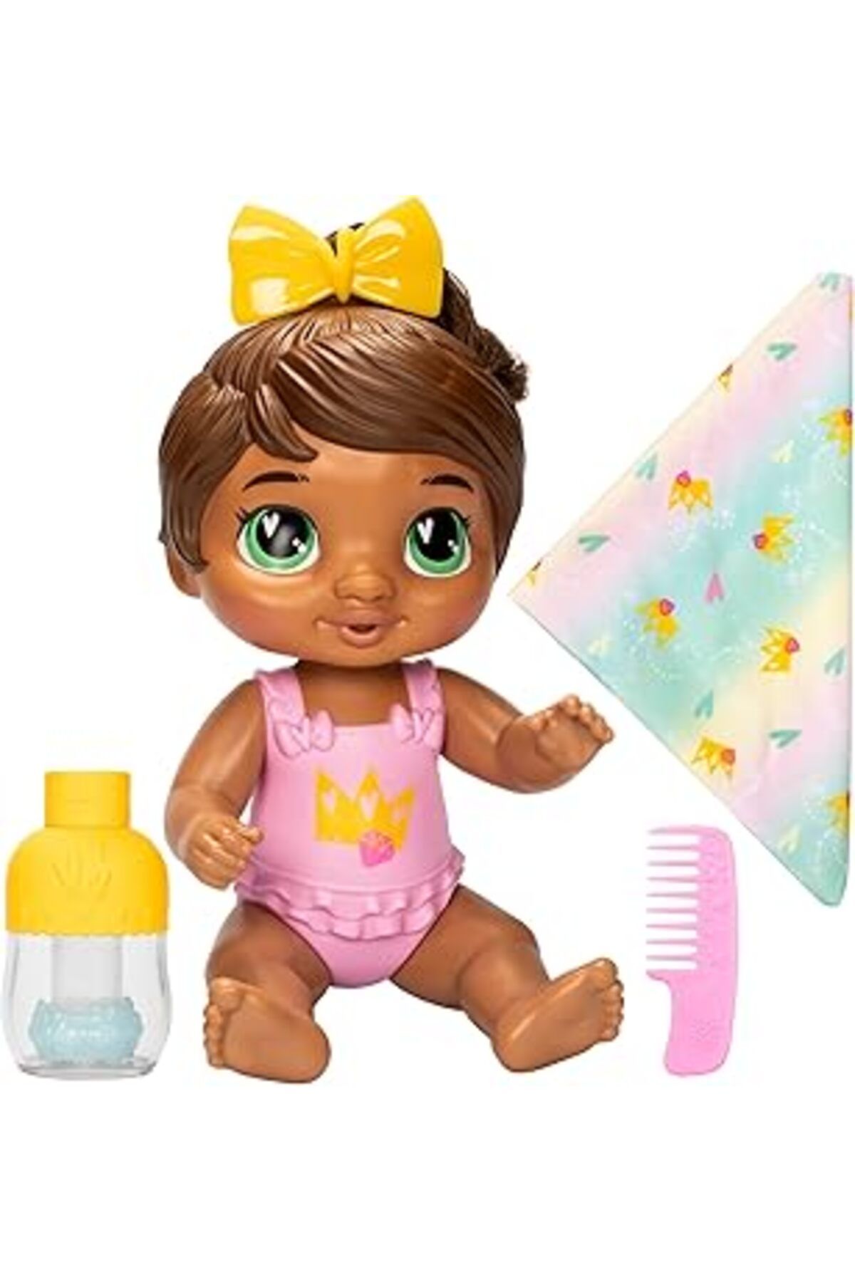 Mu Art Baby Alive Şampuanla Ve Sarıl Sophia Sparkle Kahverengi Saçlı Oyuncak Bebek 28 Cm Suda Oynanabilir