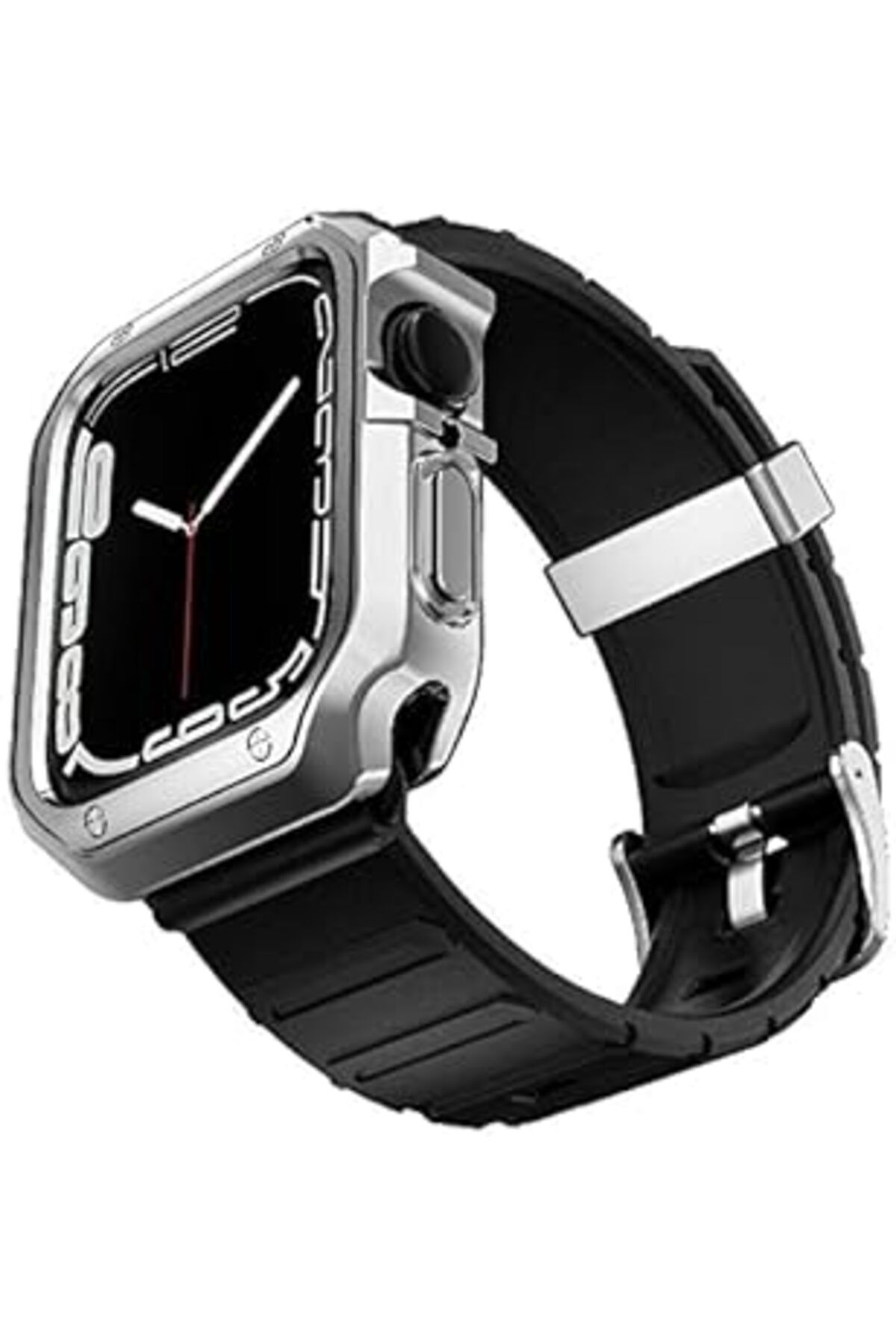 Mu Art Microsonic Apple Watch 6 40Mm Kordon Fullbody Quadra Resist Siyah Gümüş
