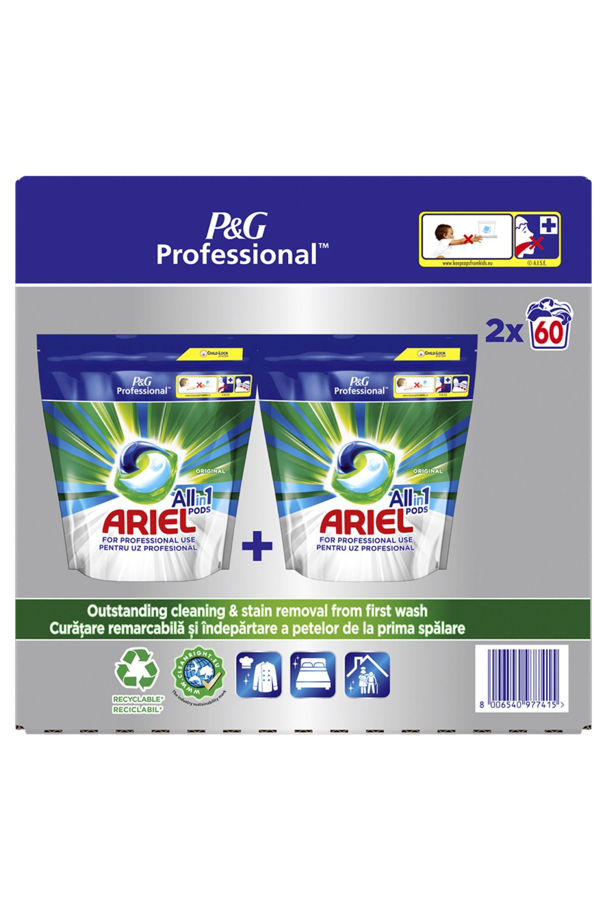 Ariel-Pachet economic 120 capsule detergent capsule Ariel Professional All in 1 PODS Regular, 120 spalari 1
