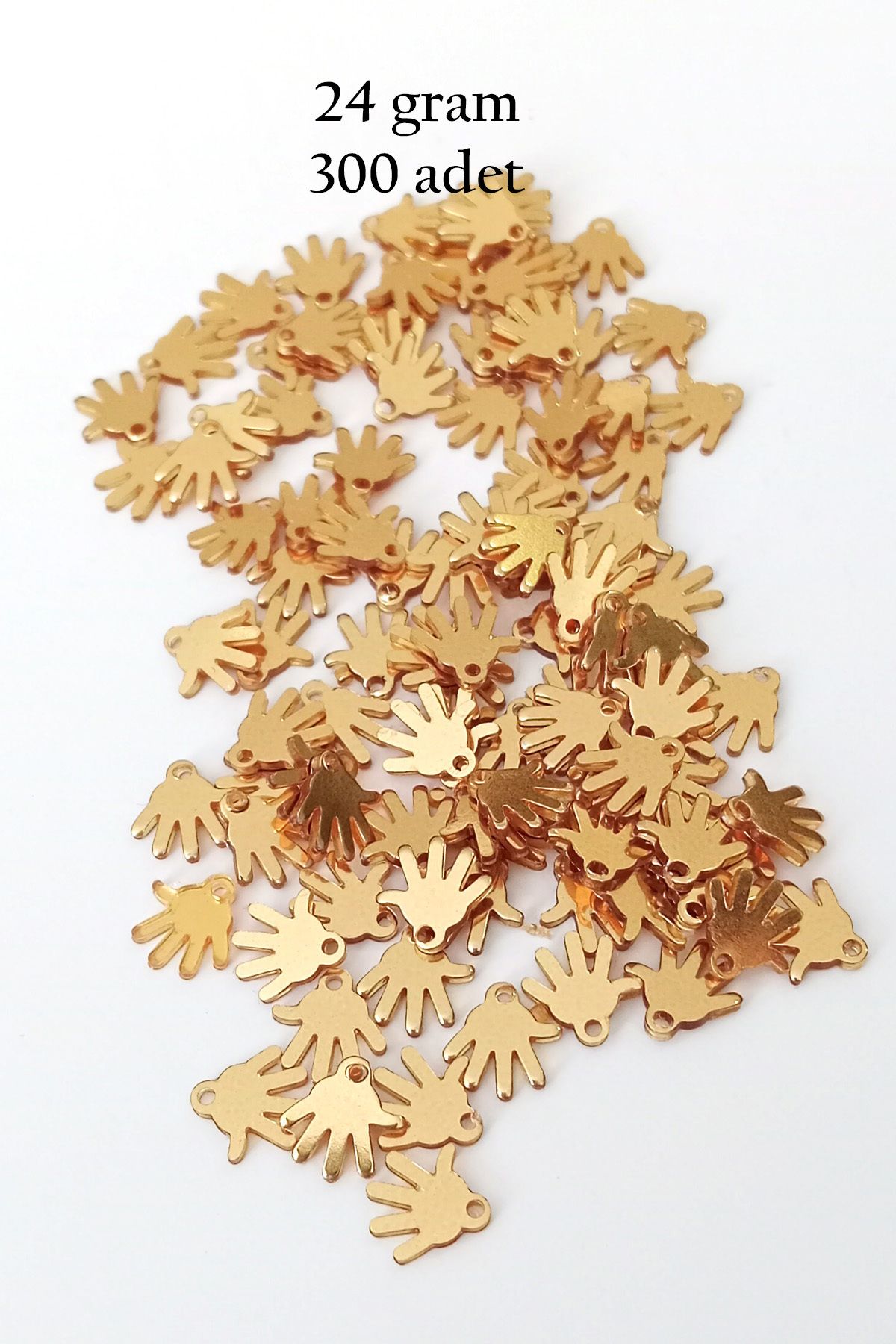 Nurum E Tİcaret Oya Abiye Bileklik Kolye Pleksi Metalik Plastik Pul Altın Renk 24 gram 300 adet - BNC545