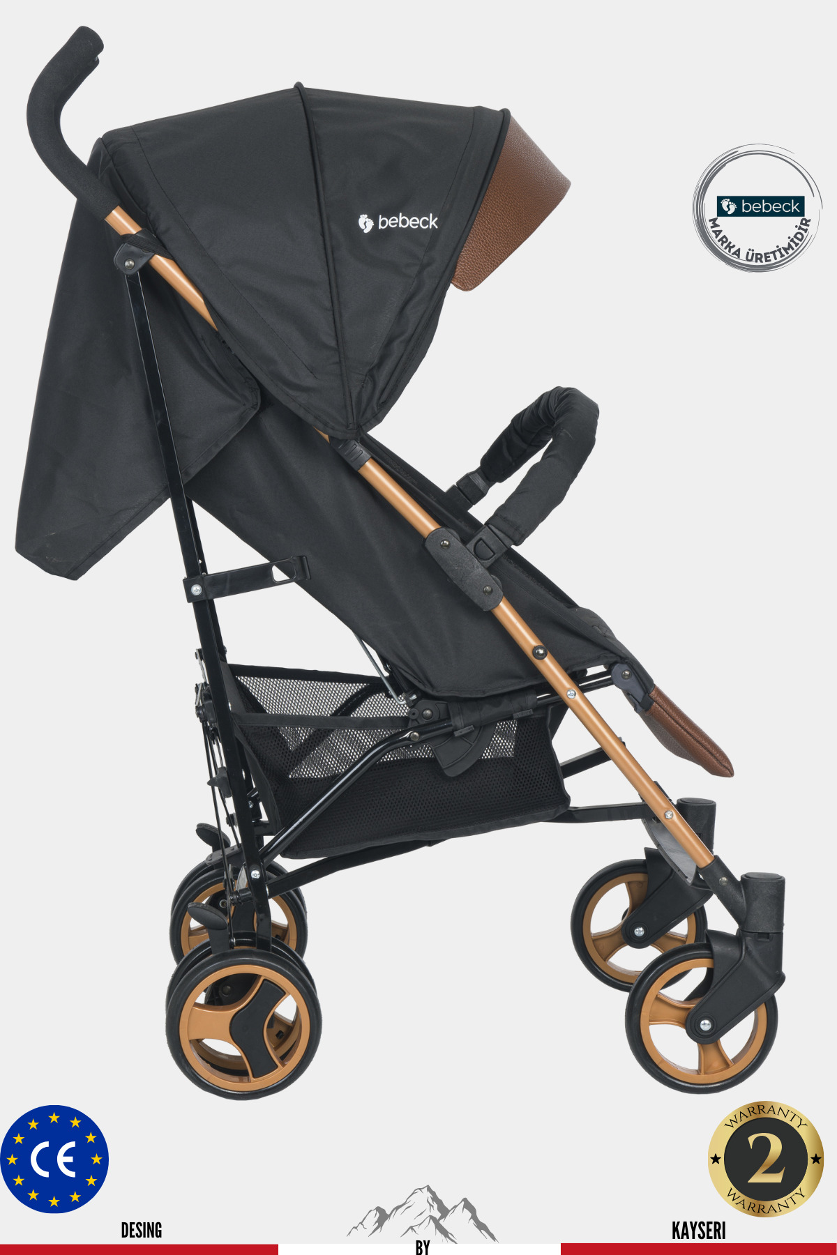 Bebeck Accord Baston Bebek Arabası Kahve fotoğrafı 3 (önizleme)