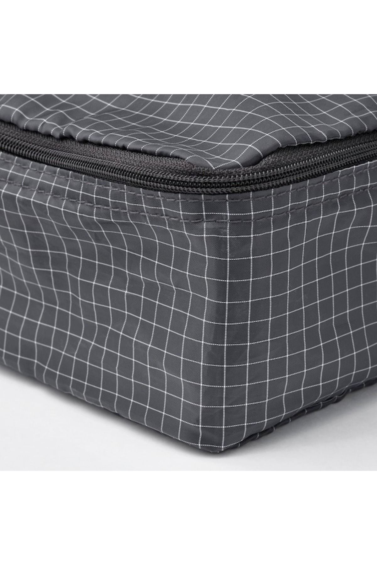 IKEA-RENSARE Clothes Bag Set (3 Pc., Check Pattern/Grey-Black) – Compact & Protective Storage Solution 2
