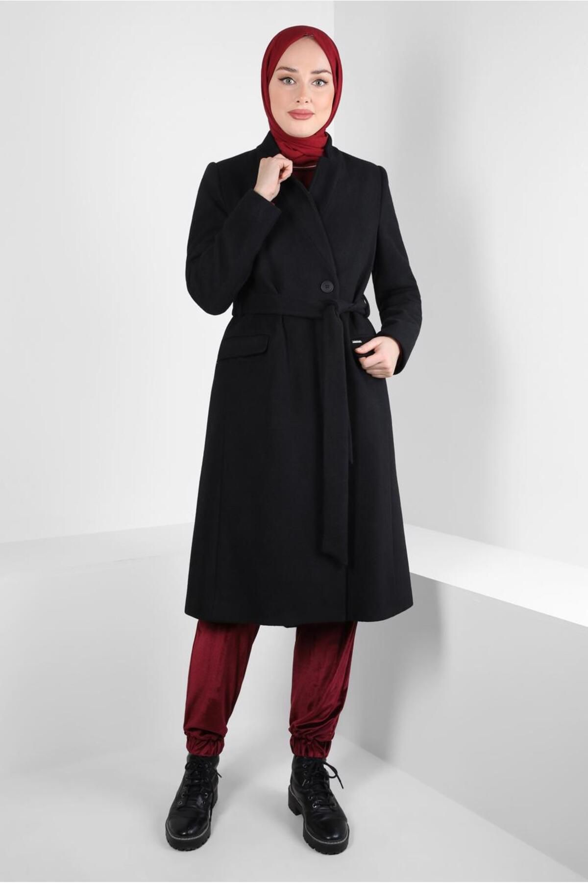 مانتو کمربندی 90454 Alvina
