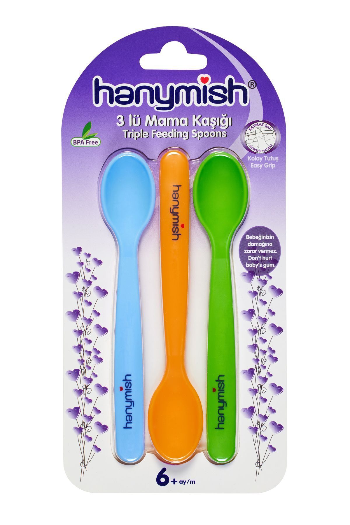 Hanymish Bebek Mama Kaşığı 3'lü Mavi fotoğrafı 7 (önizleme)