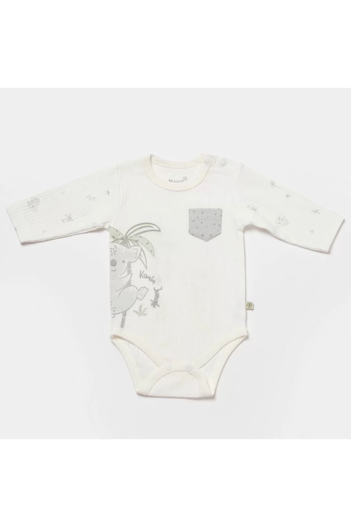 Mu Art Ahşap Koala Jungle Uzun Kol Bebek Body Gri