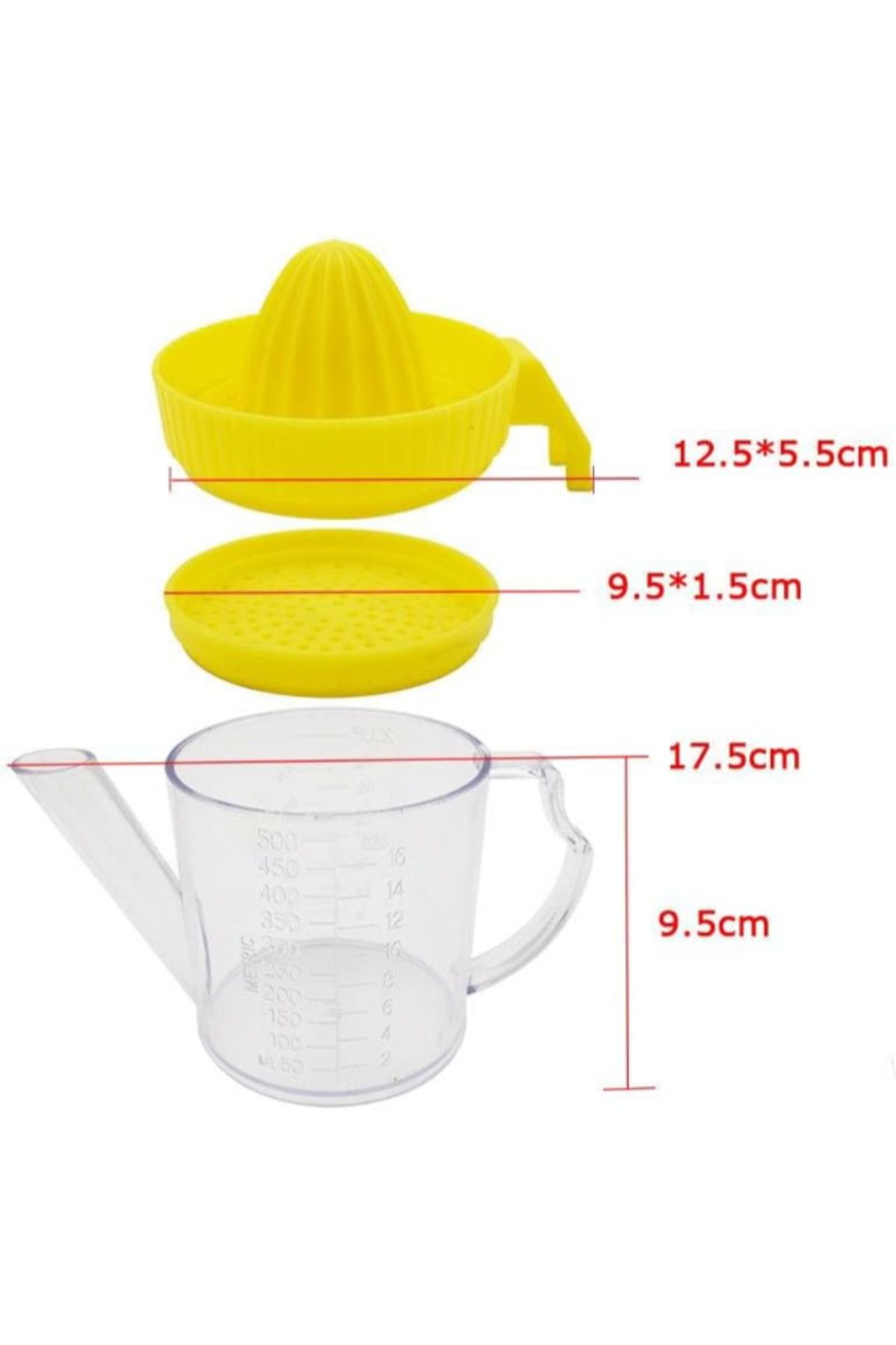 SAFA-Lemon and Orange Juicer and Fat Squeezer, Manual Hand Juicer with Built-in Measuring Cup and Strainer, 500ml/16oz 3