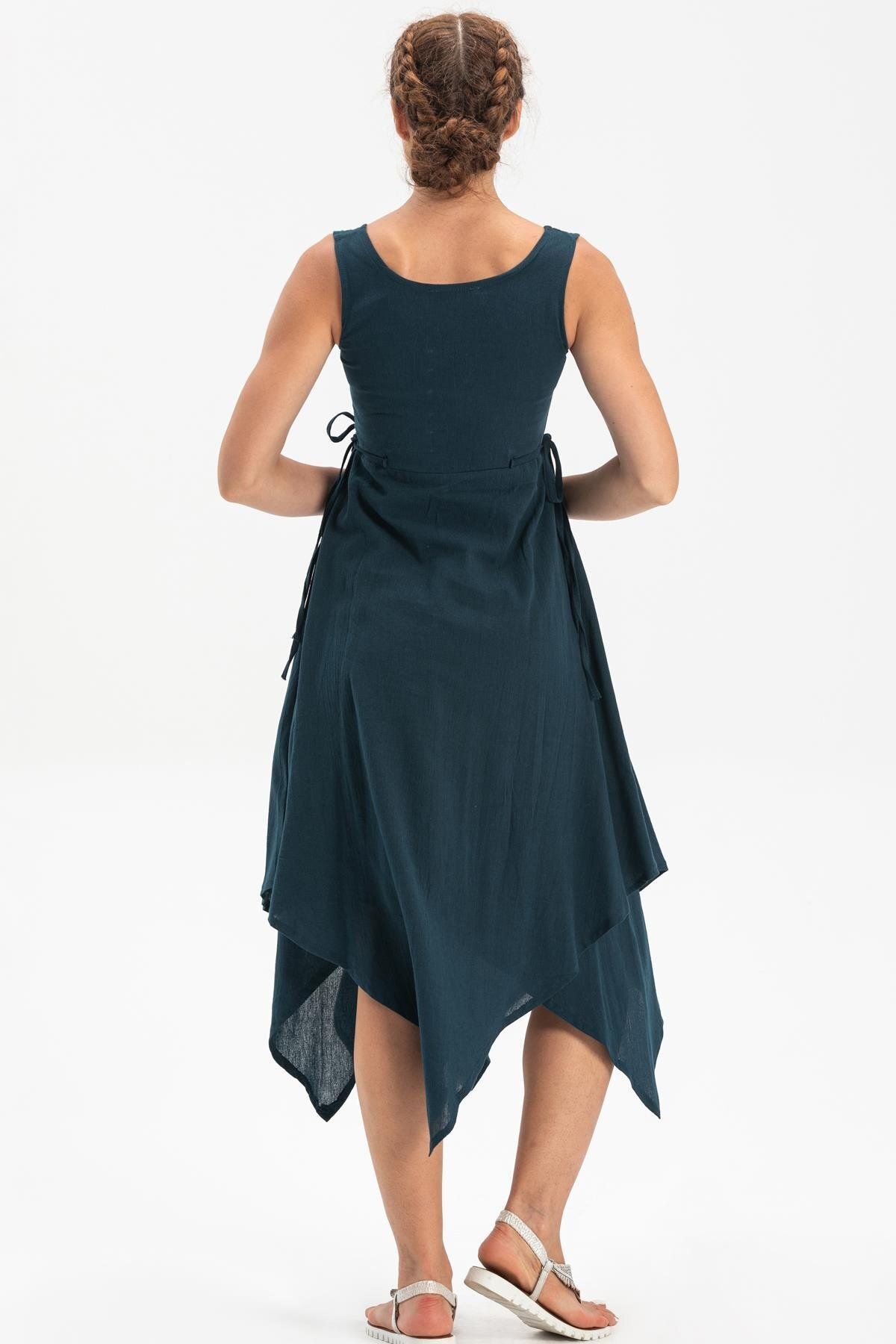 Eliş Şile Bezi-Sleeveless Şile Cloth Triangle Layer Midi Length Summer Dress Petrol Ptrl 2
