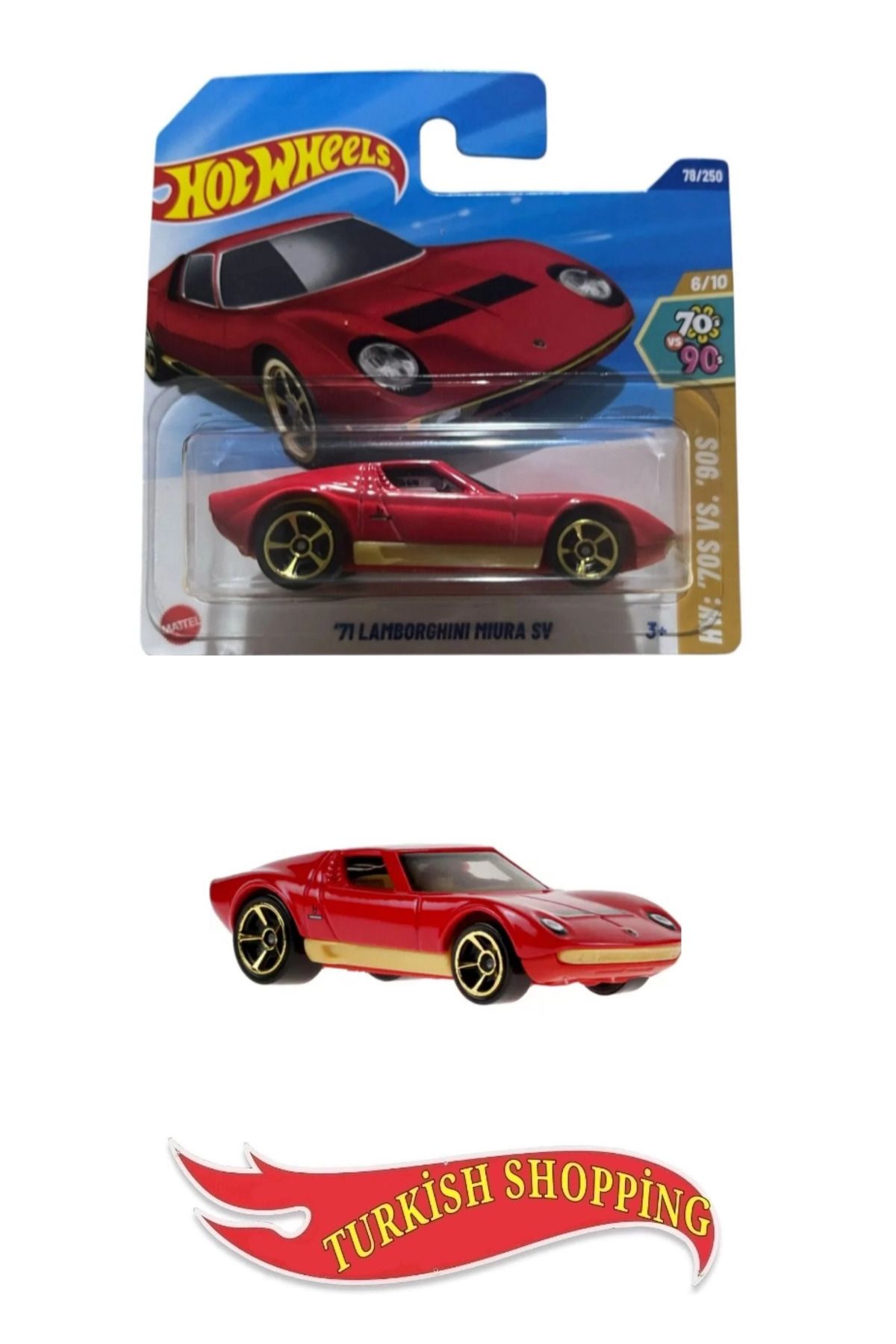 ماشین اسباب بازی 1:64 مقیاس 2025 مورد 71 لامبورگینی میورا SV HOT WHEELS