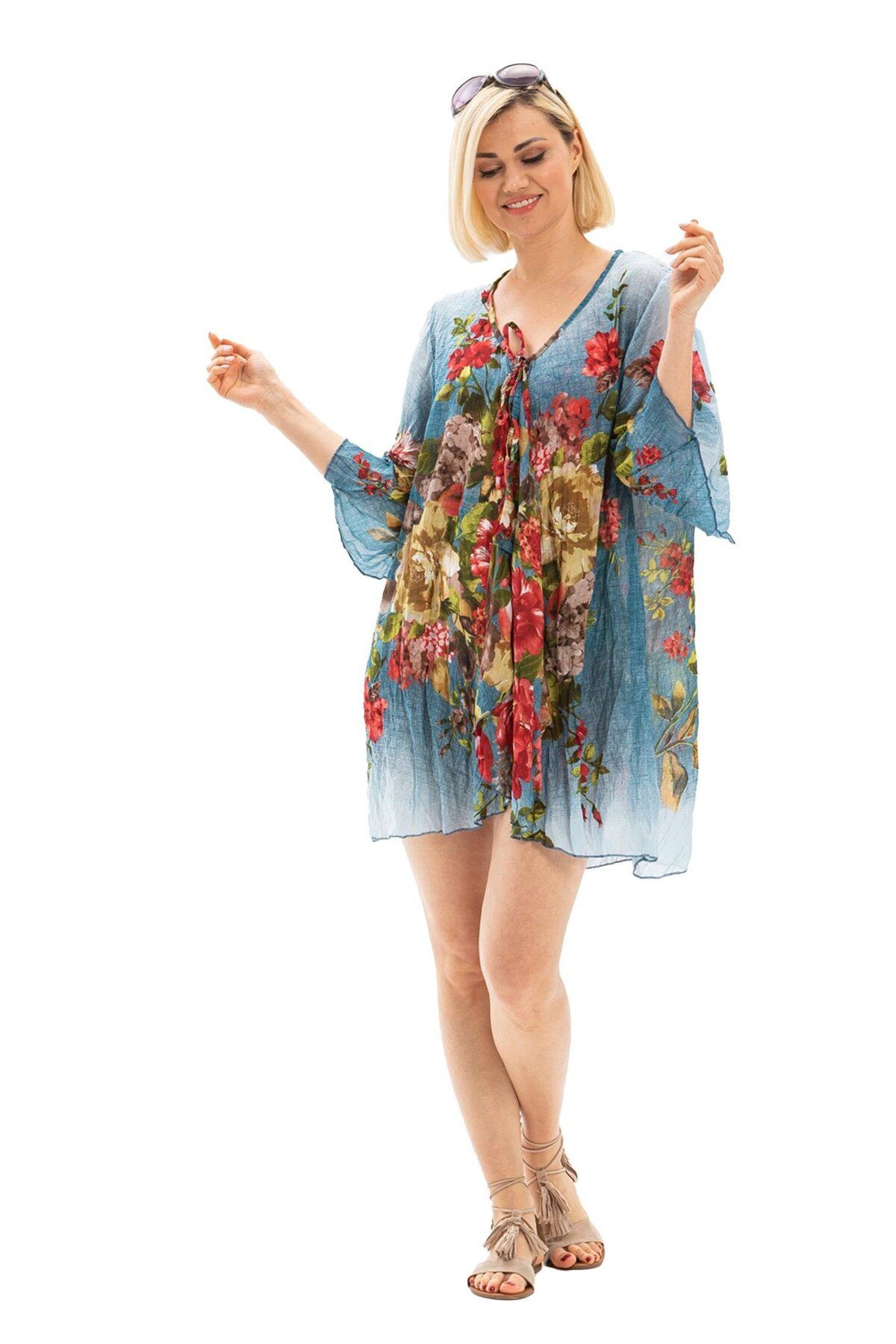 Eliş Şile Bezi-Pareo de vară - Voile lateral Ice Blue 6121 6
